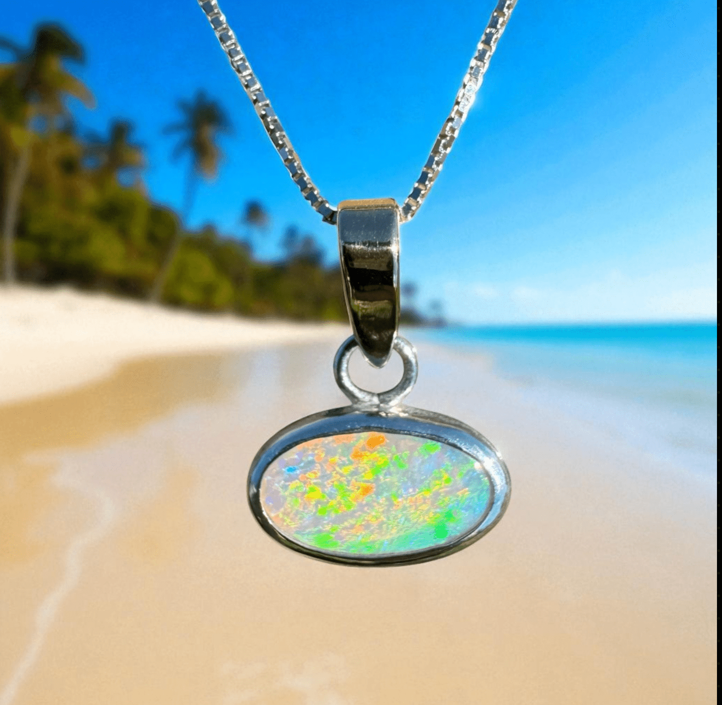 Celestial Glow - A pendant glowing with tropical light - Iona Opal Australia