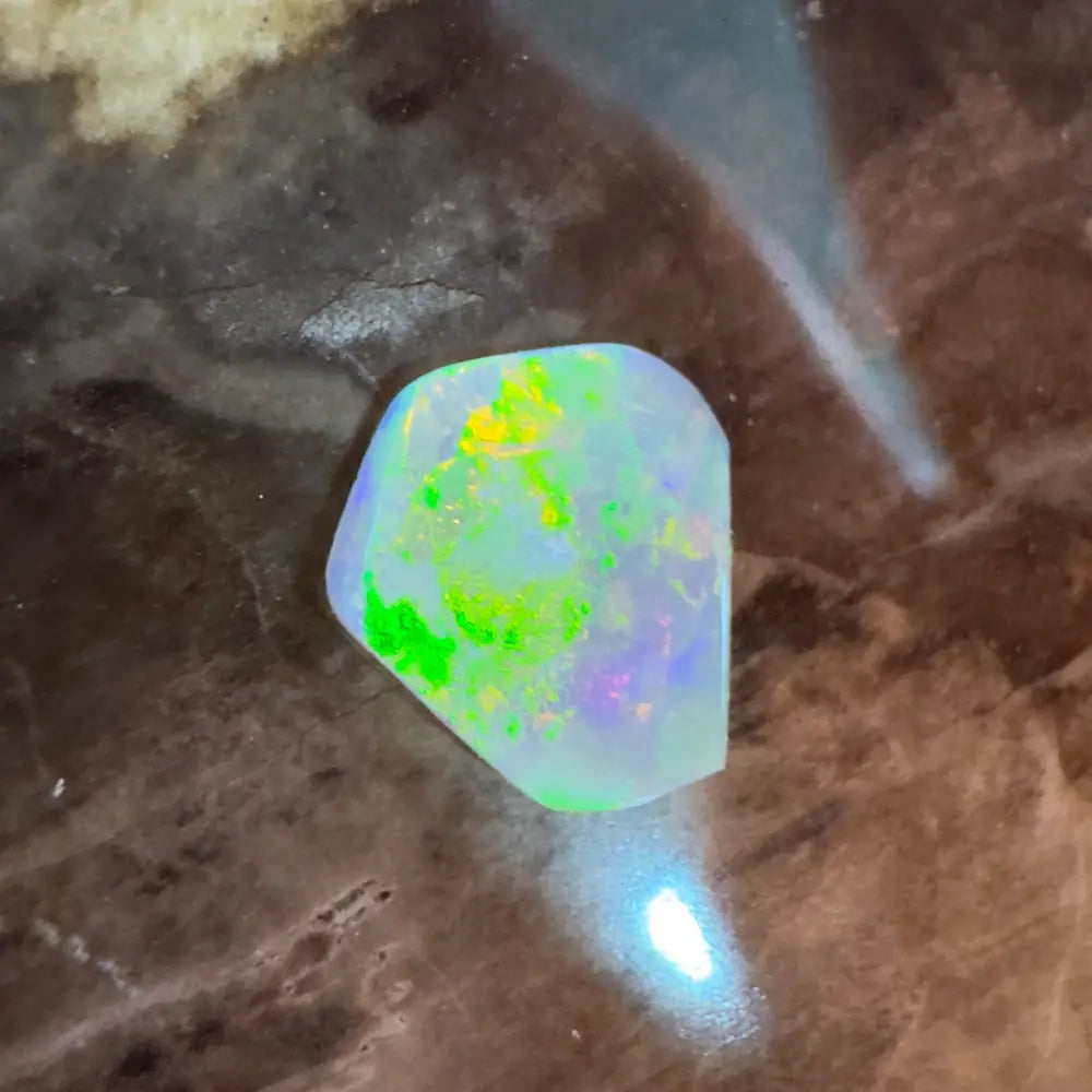 Iridescent opal gemstone.