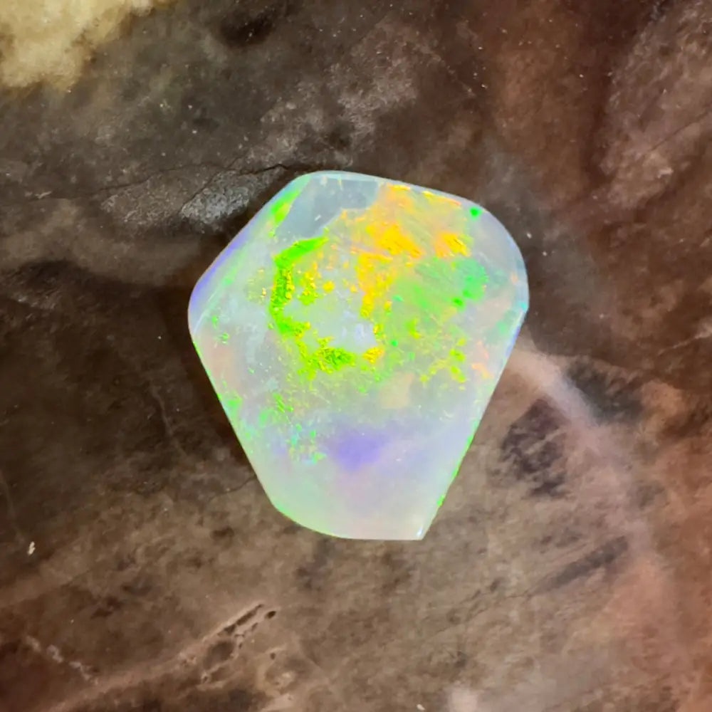 Iridescent opal gemstone.