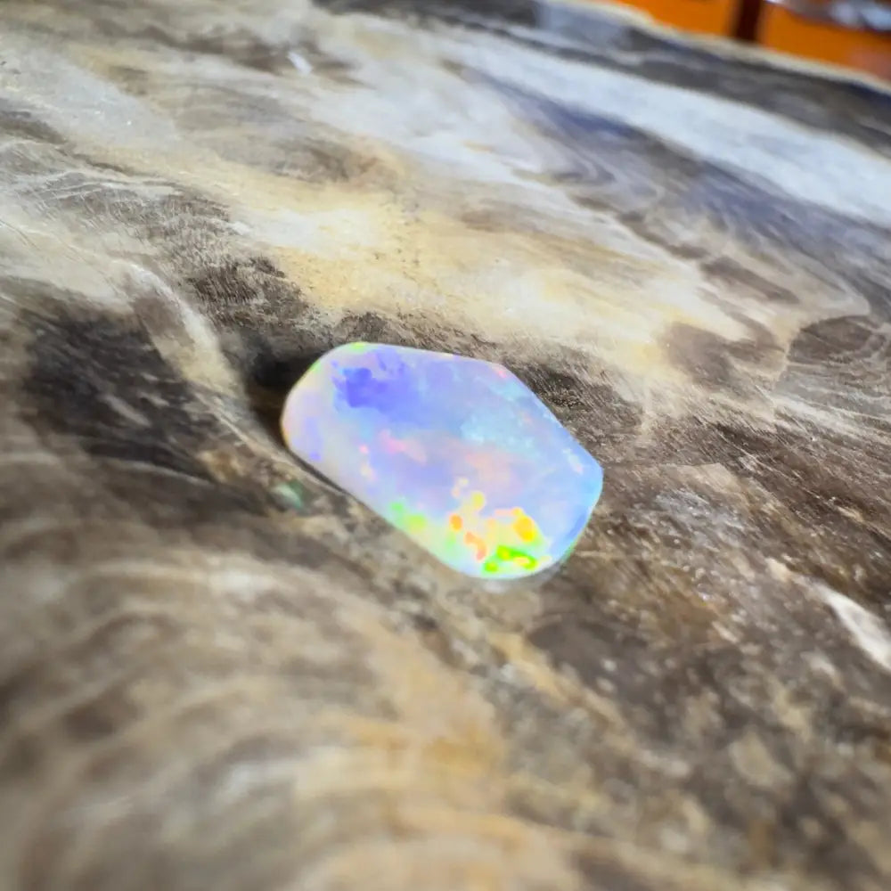 Iridescent opal gemstone.