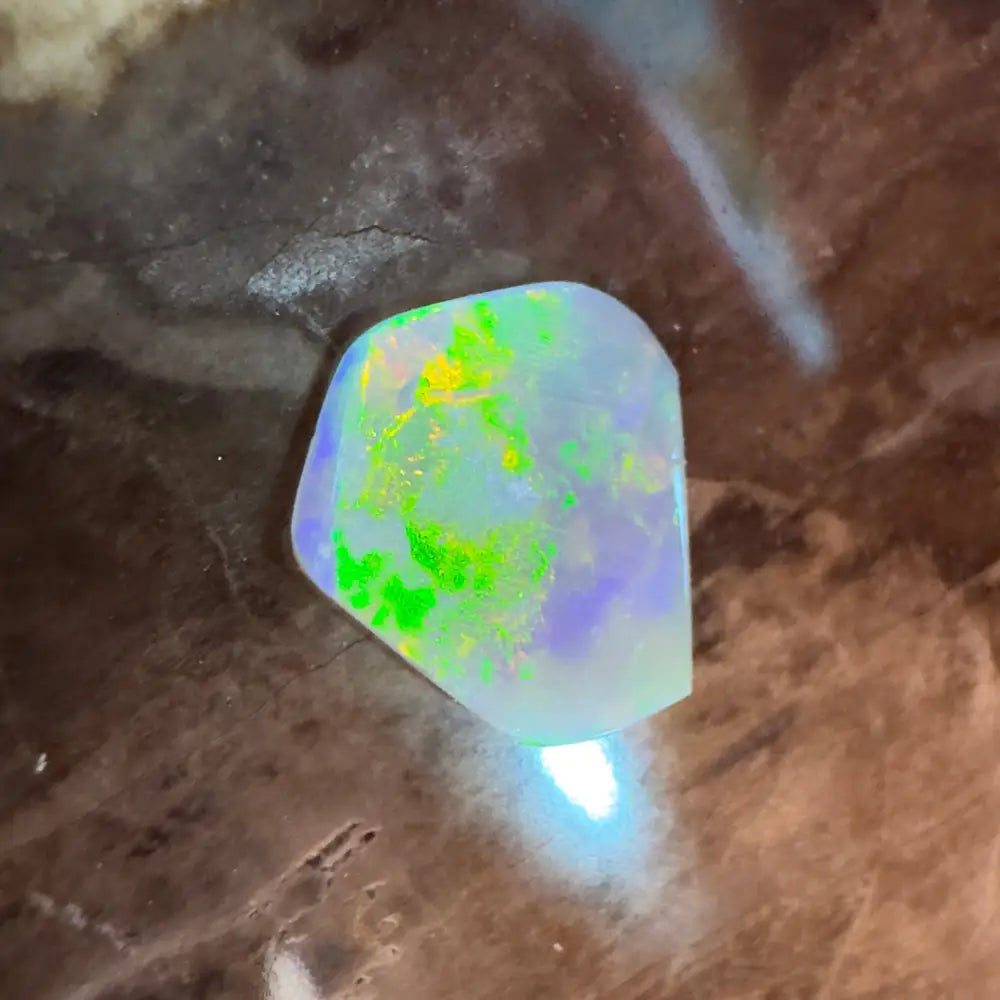 Iridescent opal gemstone.