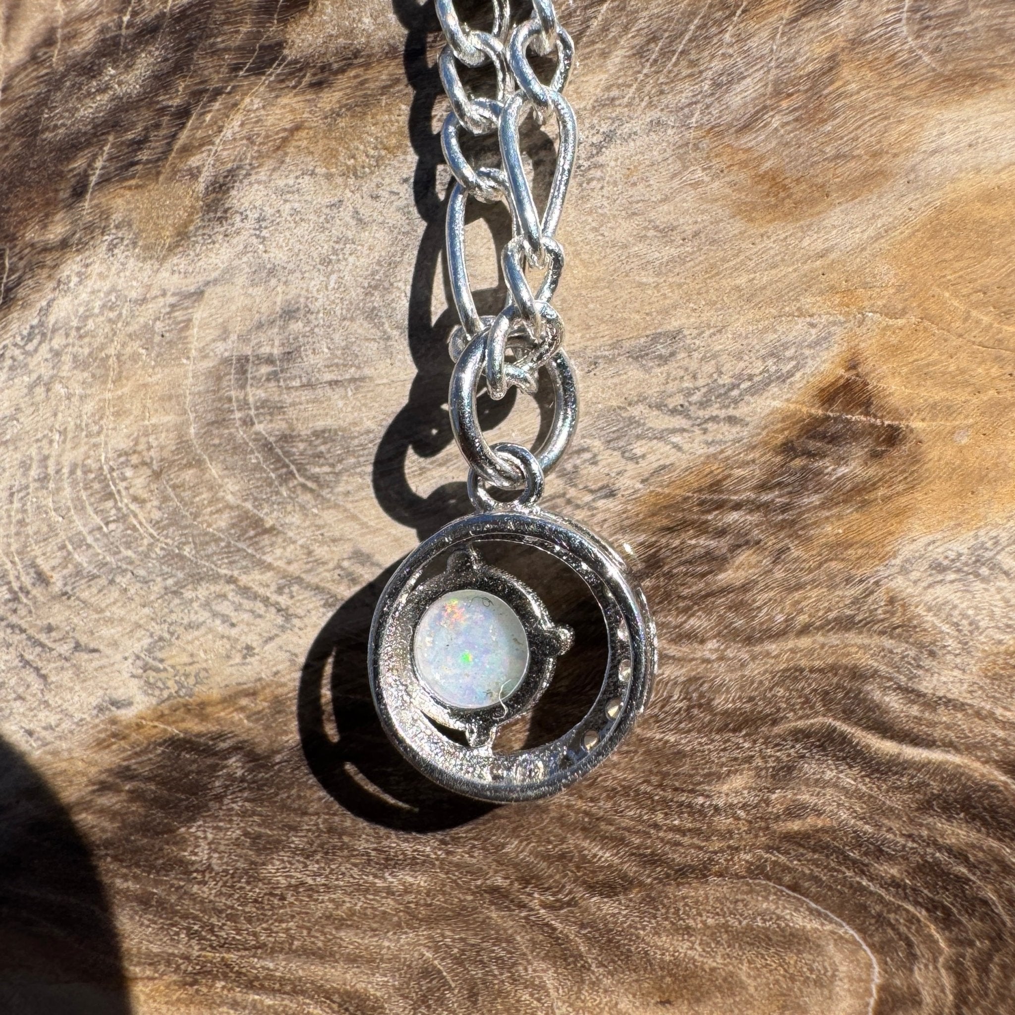0.2ct Coober Pedy Opal Pendant Necklace ~ 'Cradle Mountain Spark' | 925 Sterling Silver | Solid Australian Opal