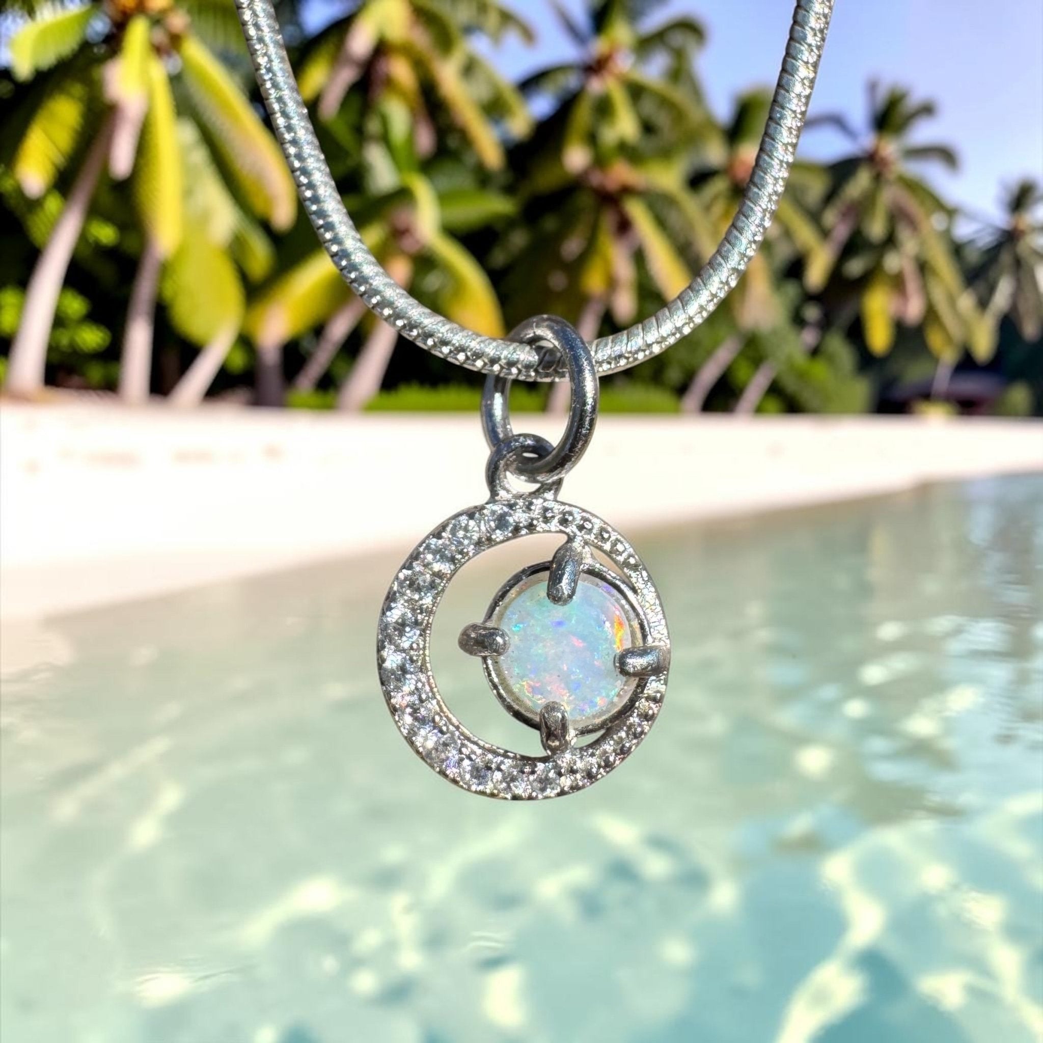 0.2ct Coober Pedy Opal Pendant Necklace ~ 'Cradle Mountain Spark' | 925 Sterling Silver | Solid Australian Opal