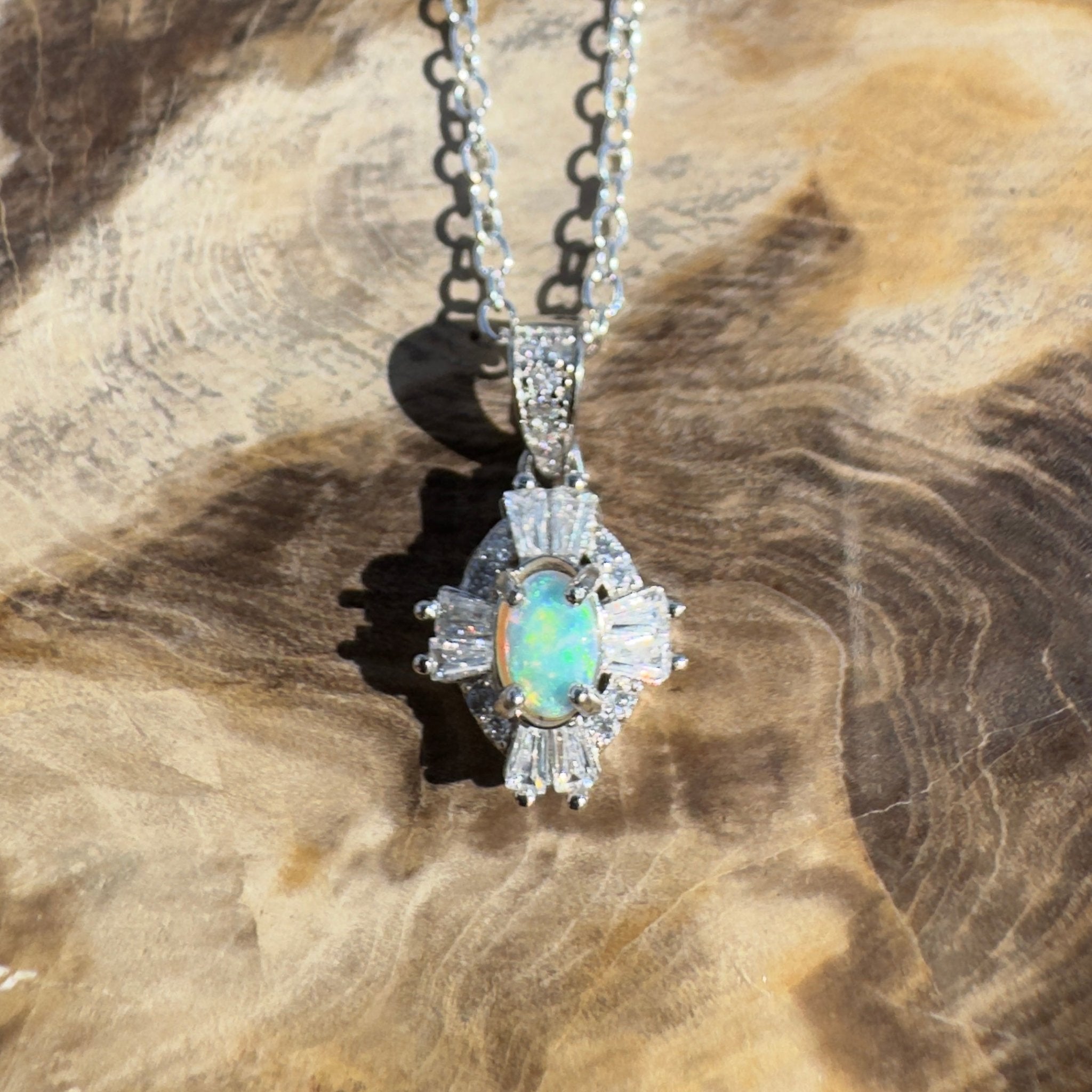 0.2ct Lightning Ridge Opal Pendant Necklace ~ 'Barron Drift' | 925 Sterling Silver | Solid Australian Opal