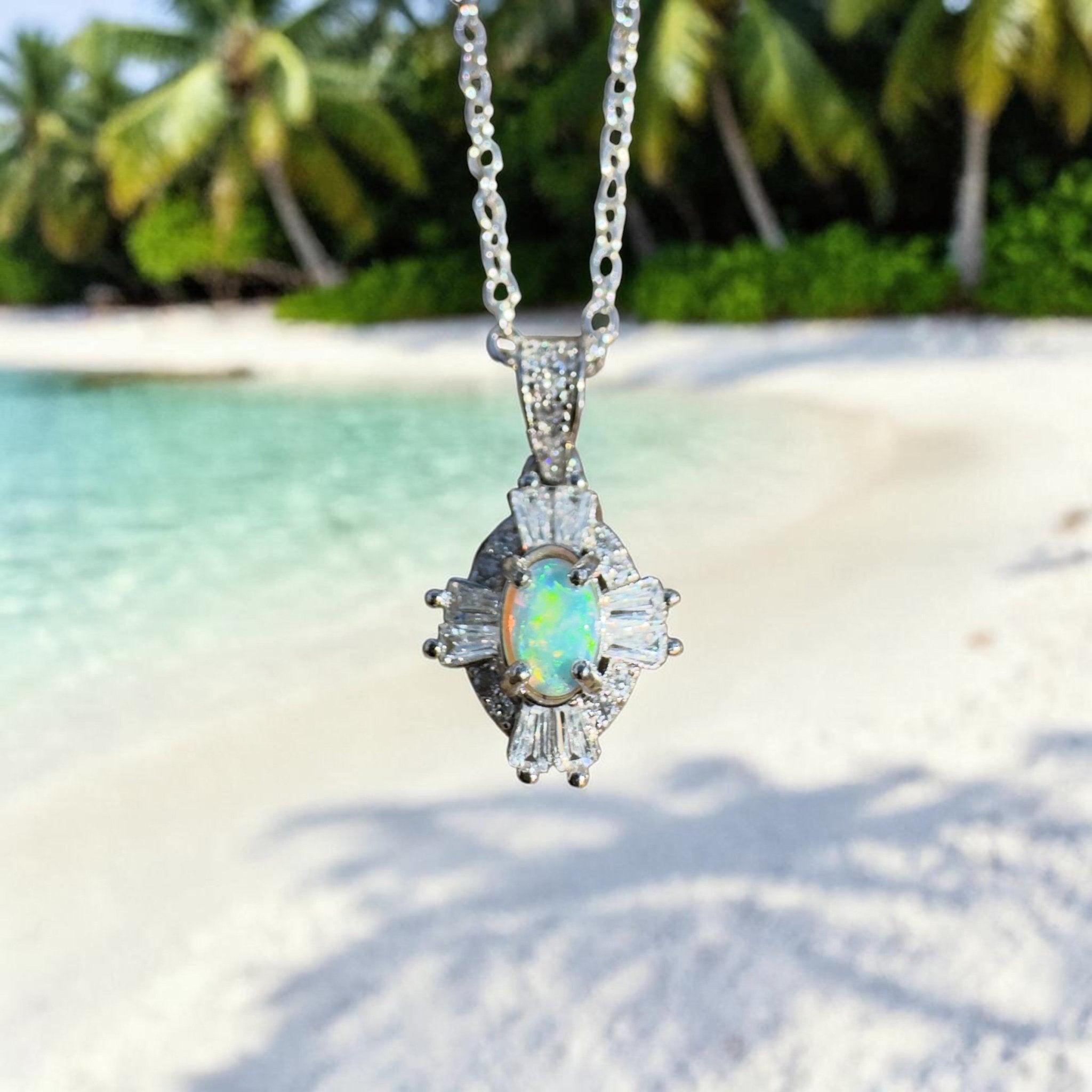 0.2ct Lightning Ridge Opal Pendant Necklace ~ 'Barron Drift' | 925 Sterling Silver | Solid Australian Opal