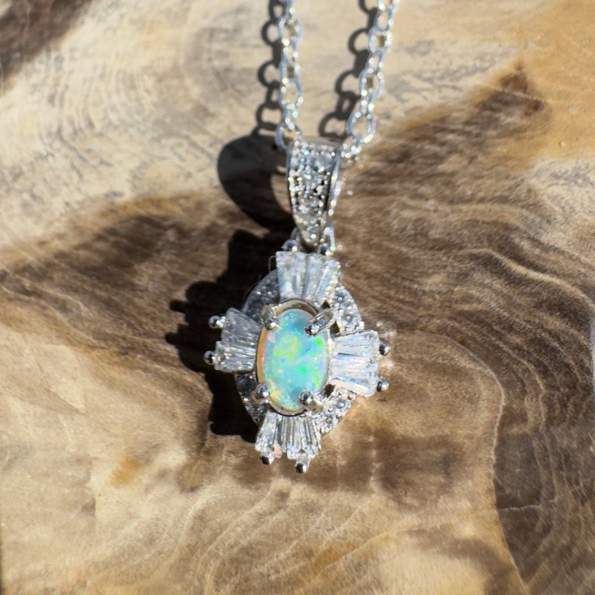 0.2ct Lightning Ridge Opal Pendant Necklace ~ 'Barron Drift' | 925 Sterling Silver | Solid Australian Opal