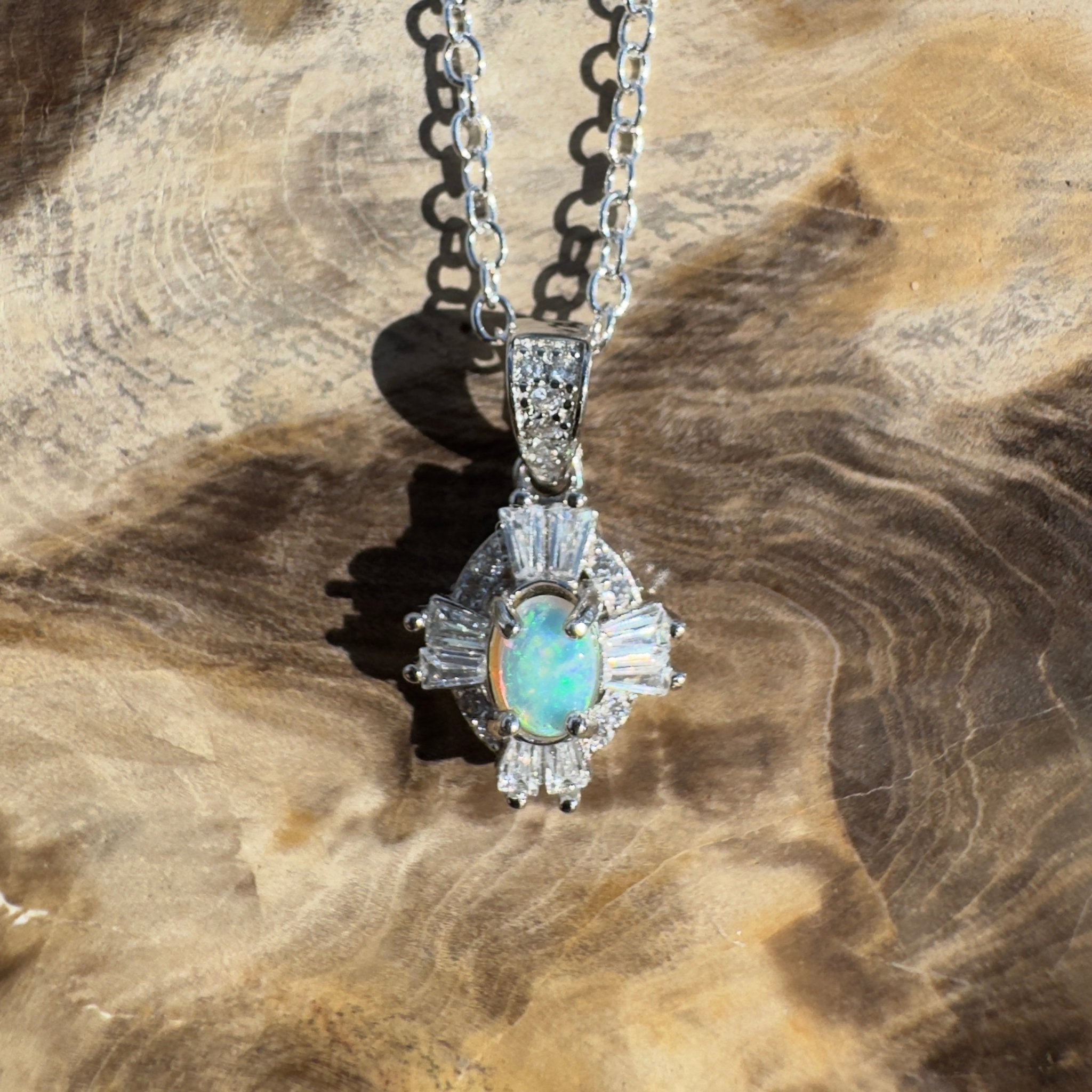 0.2ct Lightning Ridge Opal Pendant Necklace ~ 'Barron Drift' | 925 Sterling Silver | Solid Australian Opal