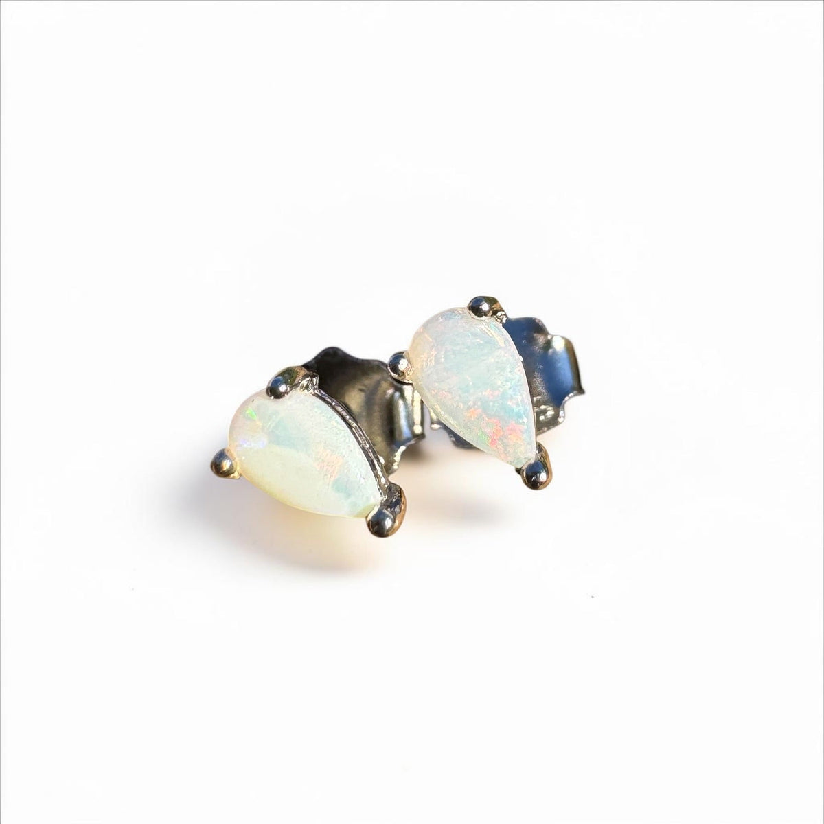 0.3ct Coober Pedy Opal Earrings ~ 'Binalong Glimmer' | 925 Sterling Silver | Solid Australian Opal
