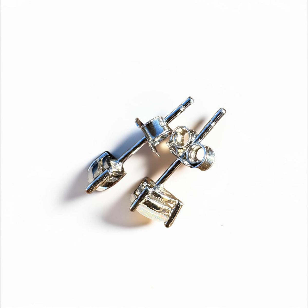 0.3ct Coober Pedy Opal Earrings ~ 'Binalong Glimmer' | 925 Sterling Silver | Solid Australian Opal