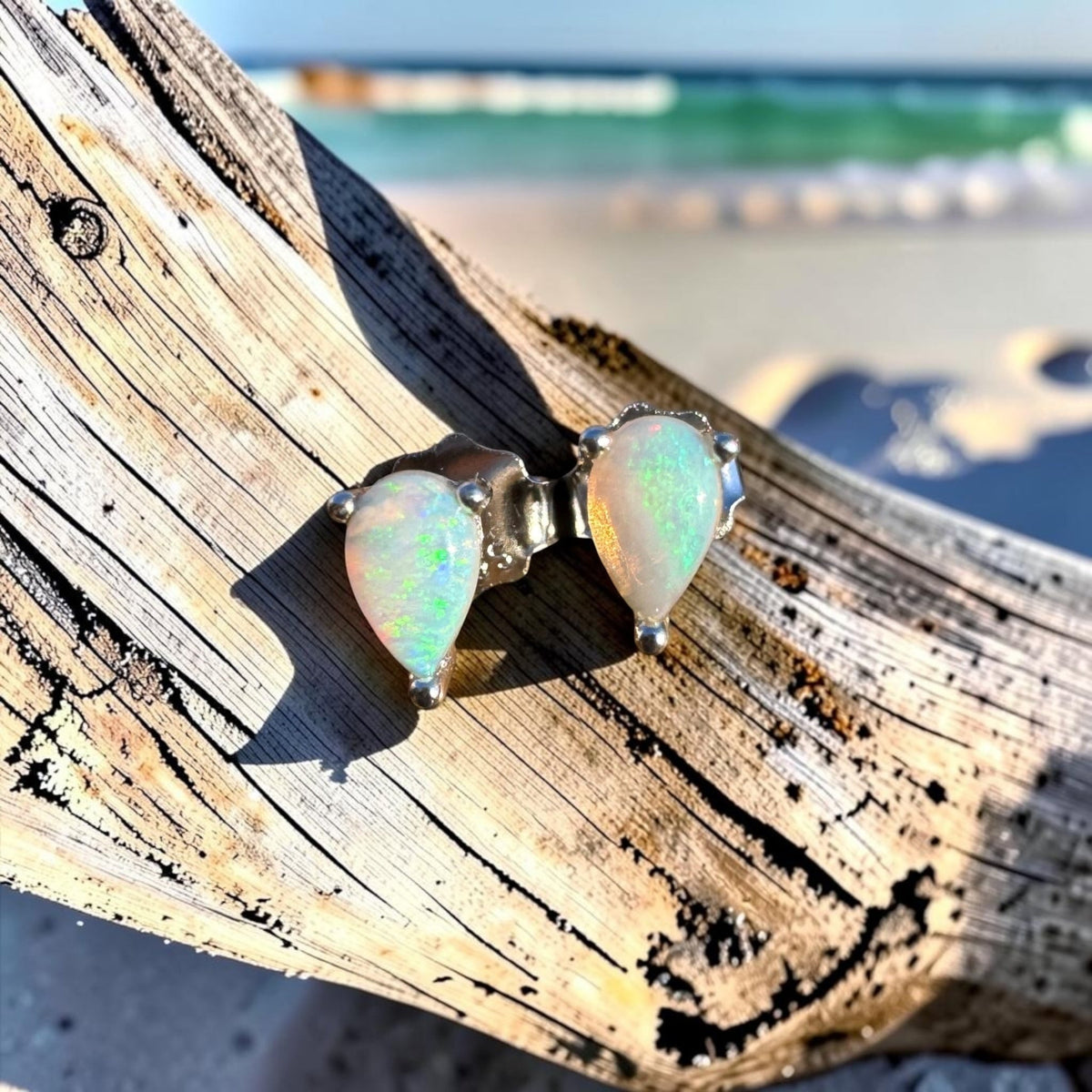 0.3ct Coober Pedy Opal Earrings ~ 'Coles Bay Sparkle' | 925 Sterling Silver | Solid Australian Opal