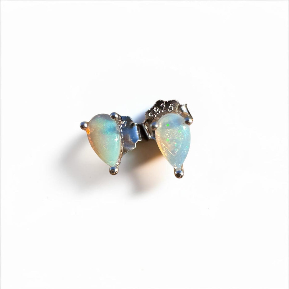 0.3ct Coober Pedy Opal Earrings ~ 'Wineglass Shimmer' | 925 Sterling Silver | Solid Australian Opal