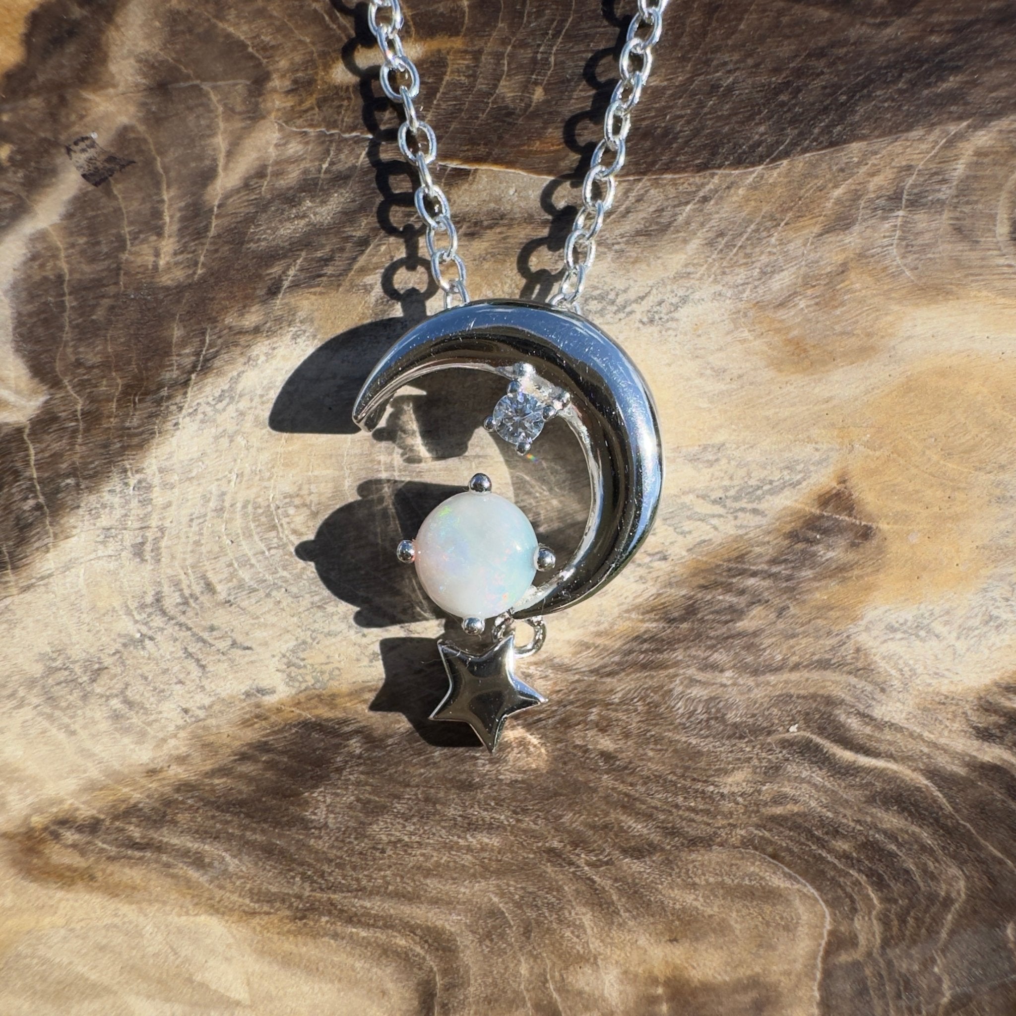0.3ct Lightning Ridge Opal Pendant Necklace ~ 'Birdsville Night Flare' | 925 Sterling Silver | Solid Australian Opal