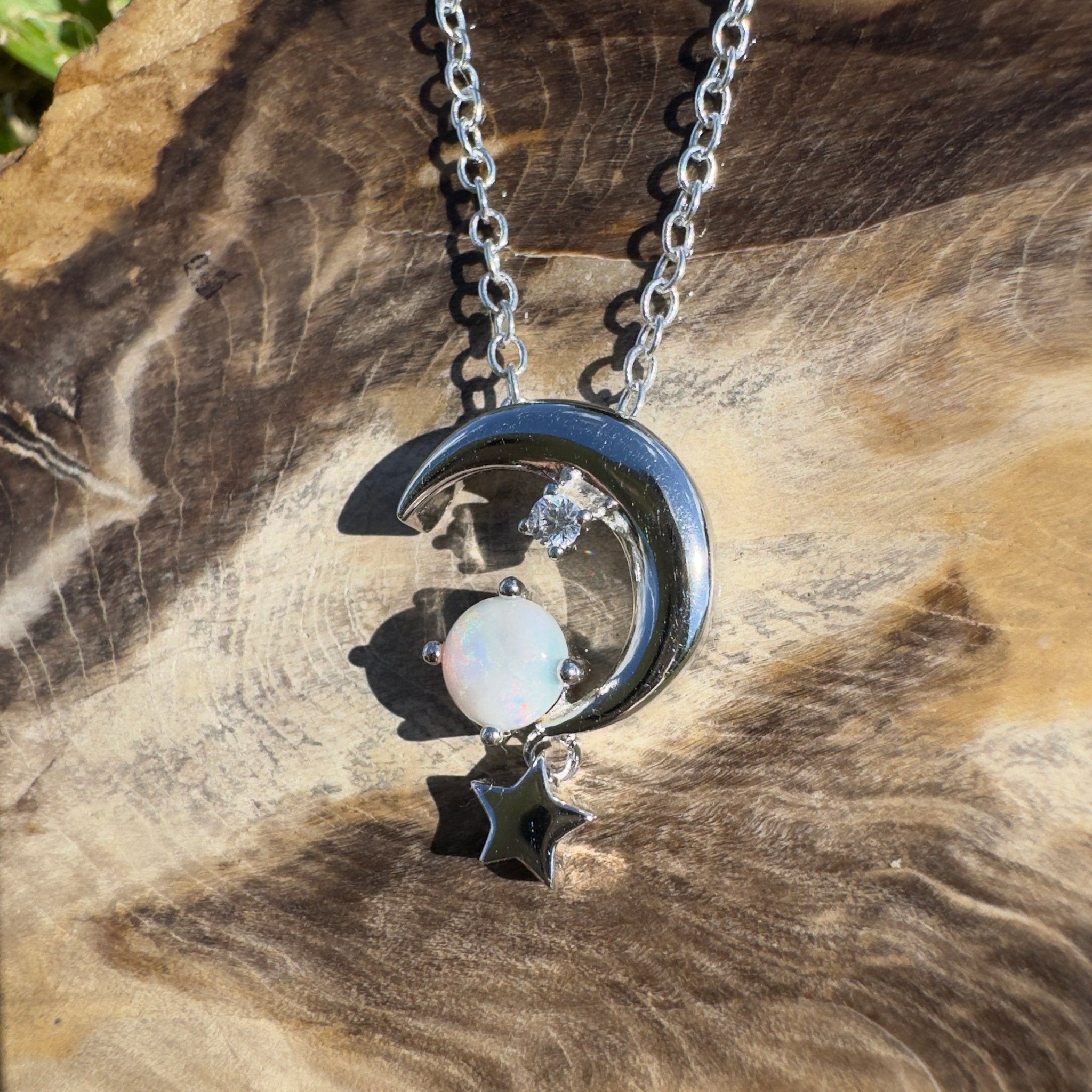 0.3ct Lightning Ridge Opal Pendant Necklace ~ 'Birdsville Night Flare' | 925 Sterling Silver | Solid Australian Opal