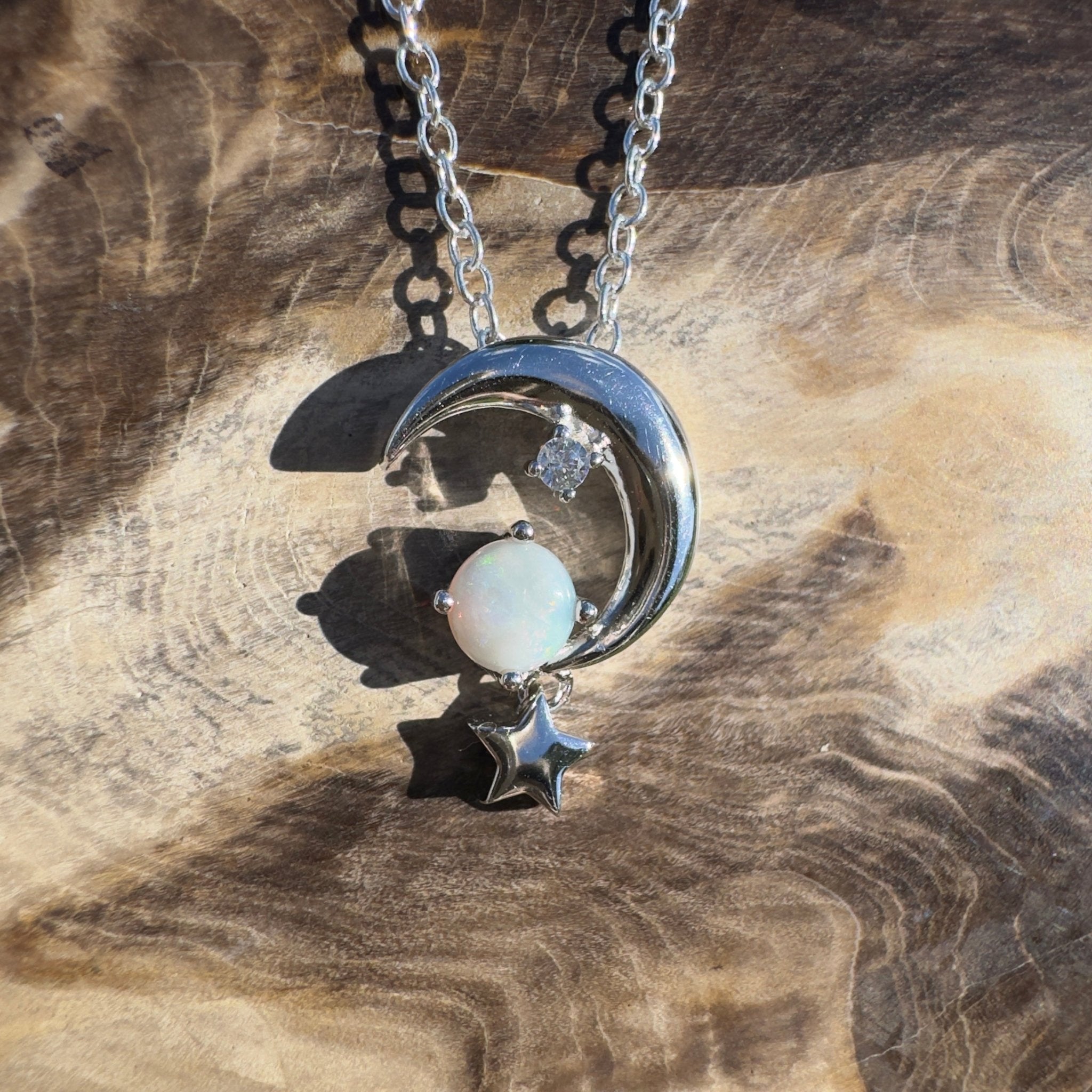 0.3ct Lightning Ridge Opal Pendant Necklace ~ 'Birdsville Night Flare' | 925 Sterling Silver | Solid Australian Opal