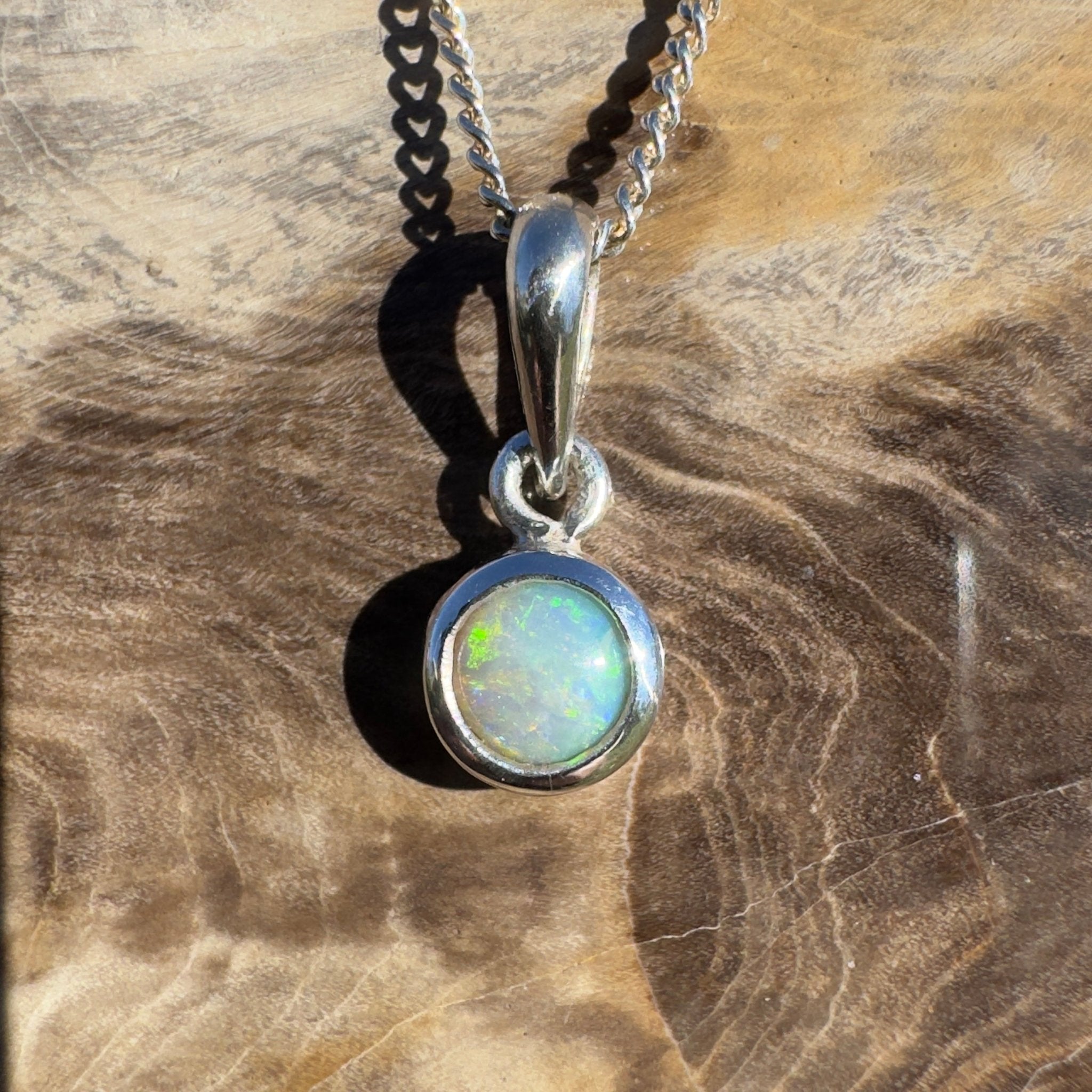 0.3ct Lightning Ridge Opal Pendant Necklace ~ 'Byron Current' | 925 Sterling Silver | Solid Australian Opal