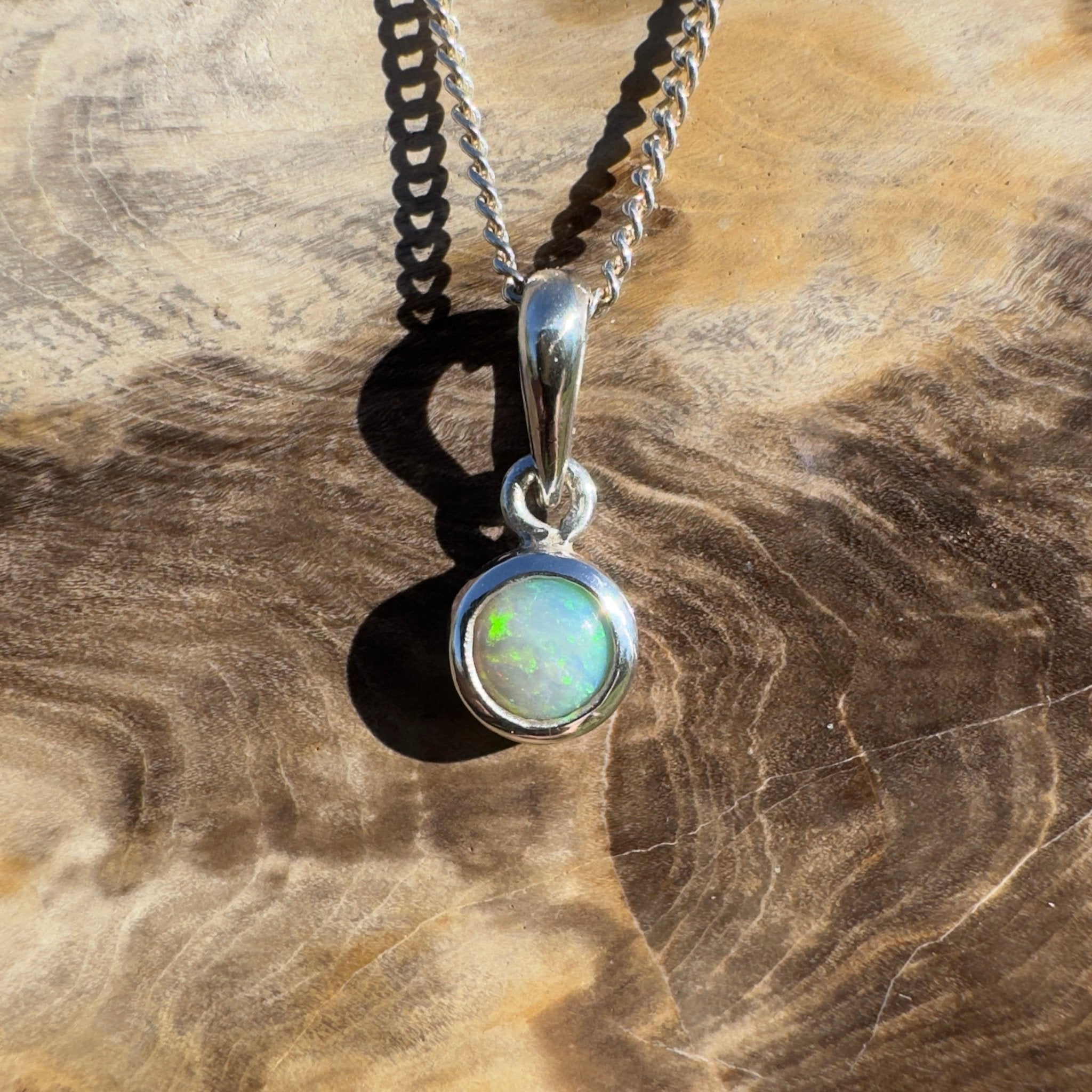 0.3ct Lightning Ridge Opal Pendant Necklace ~ 'Byron Current' | 925 Sterling Silver | Solid Australian Opal