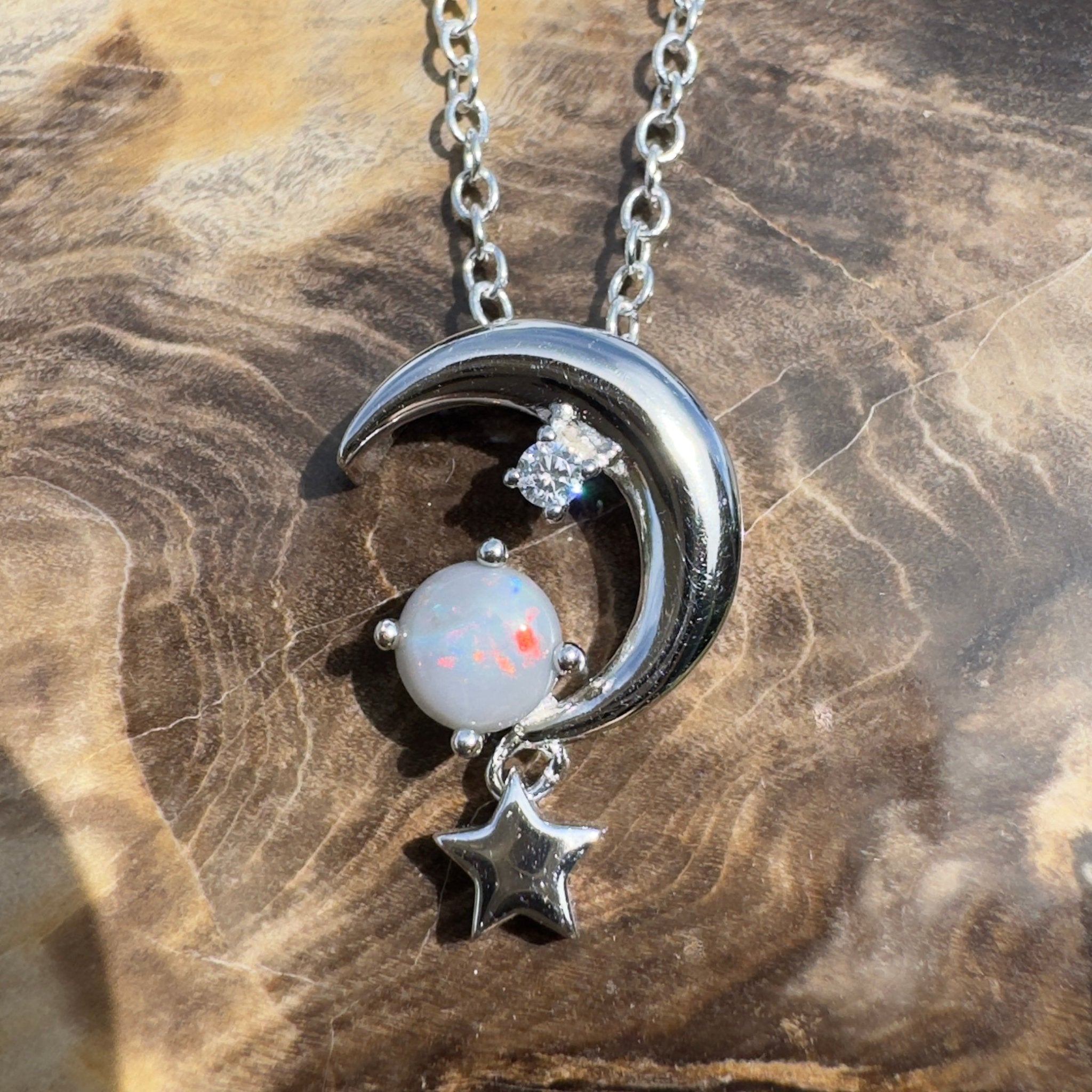 0.3ct Lightning Ridge Opal Pendant Necklace ~ 'Mount Remarkable Char' | 925 Sterling Silver | Solid Australian Opal