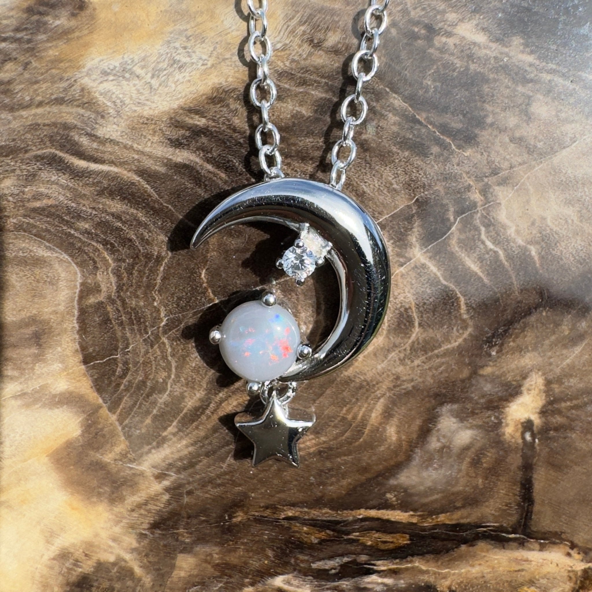 0.3ct Lightning Ridge Opal Pendant Necklace ~ 'Mount Remarkable Char' | 925 Sterling Silver | Solid Australian Opal