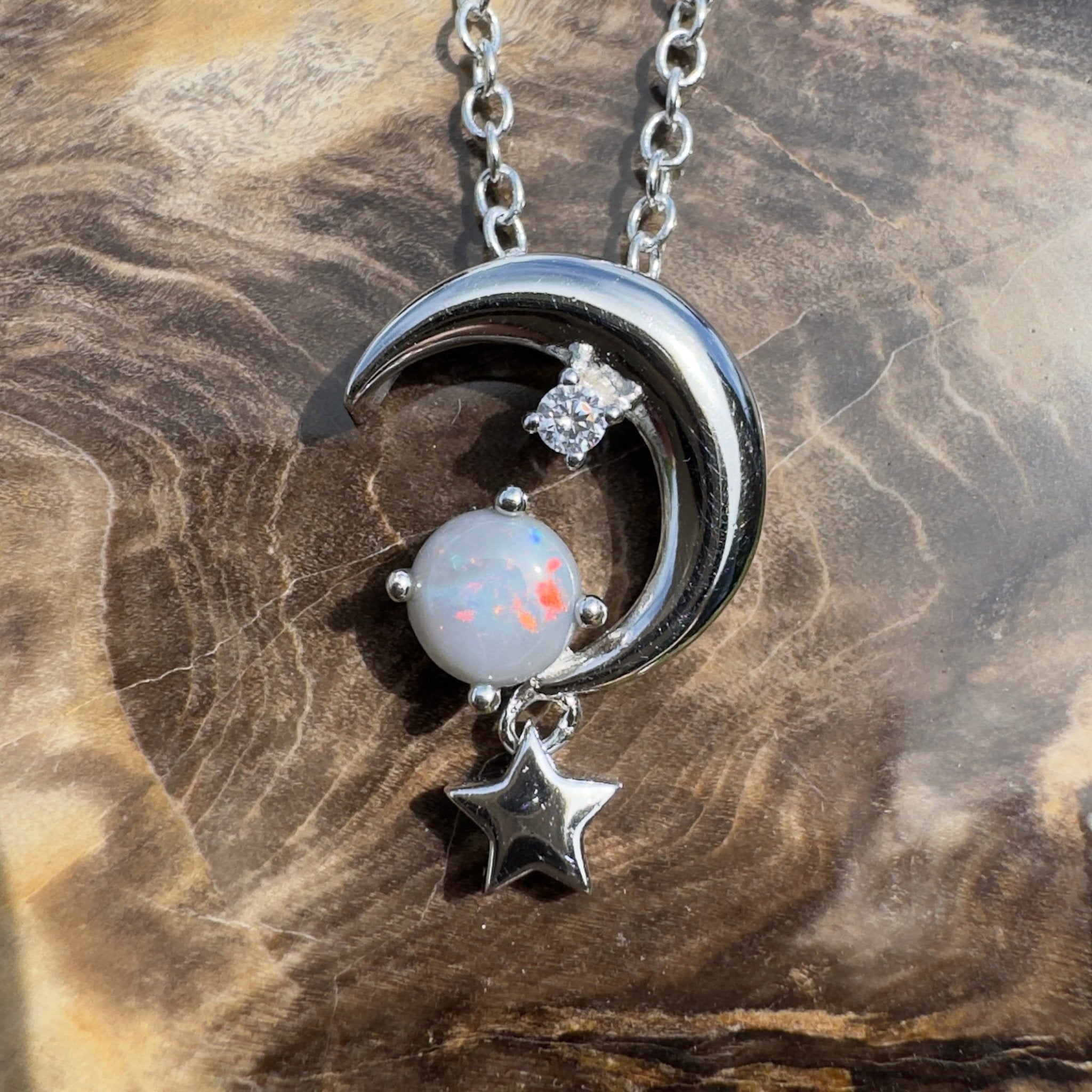 0.3ct Lightning Ridge Opal Pendant Necklace ~ 'Mount Remarkable Char' | 925 Sterling Silver | Solid Australian Opal