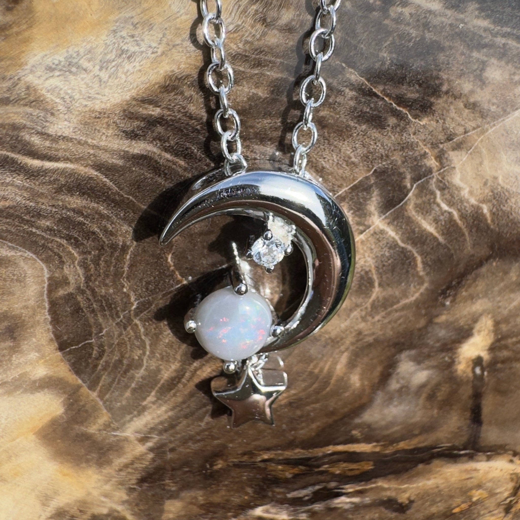 0.3ct Lightning Ridge Opal Pendant Necklace ~ 'Mount Remarkable Char' | 925 Sterling Silver | Solid Australian Opal
