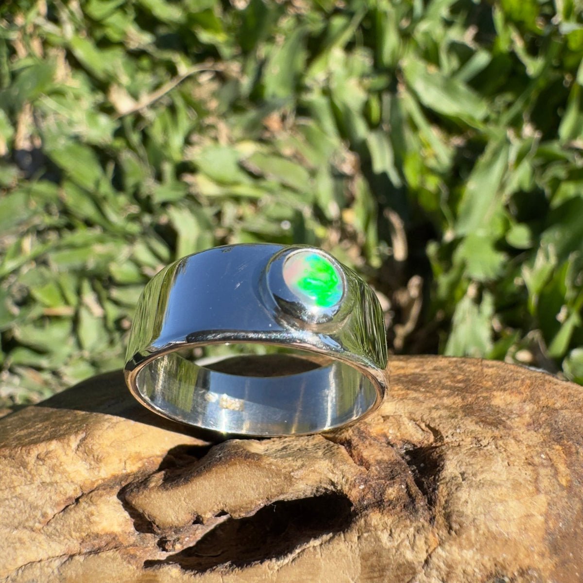 0.3ct Lightning Ridge Opal Ring ~ 'Jervis Deep' | 925 Sterling Silver | Solid Australian Opal
