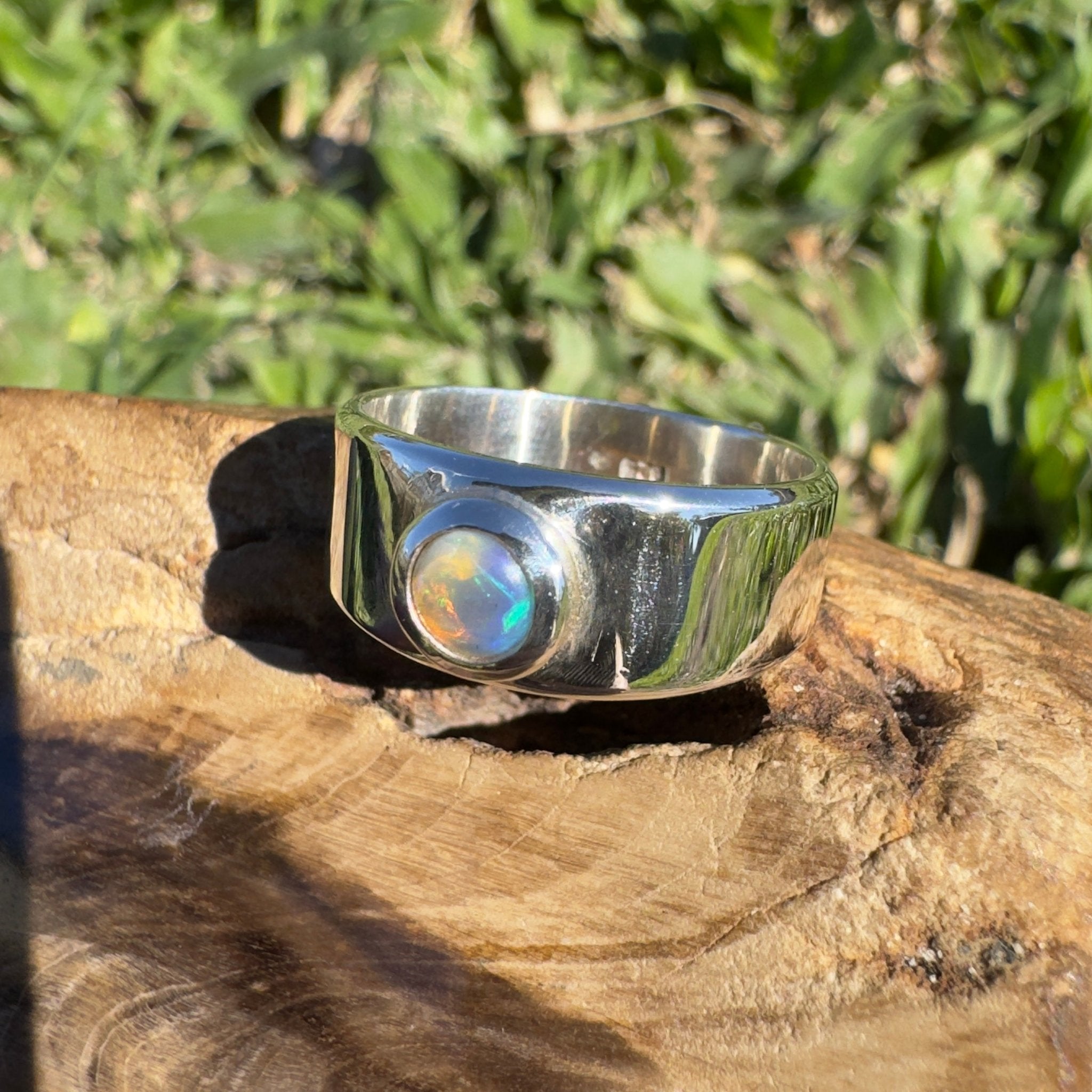 0.3ct Lightning Ridge Opal Ring ~ 'Jervis Deep' | 925 Sterling Silver | Solid Australian Opal