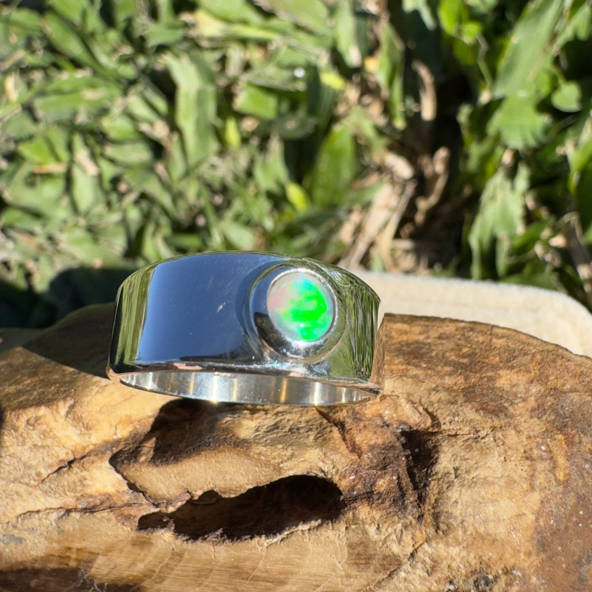 0.3ct Lightning Ridge Opal Ring ~ 'Jervis Deep' | 925 Sterling Silver | Solid Australian Opal