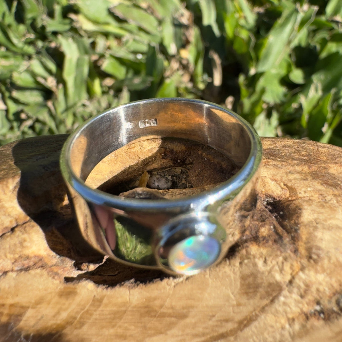 0.3ct Lightning Ridge Opal Ring ~ 'Jervis Deep' | 925 Sterling Silver | Solid Australian Opal
