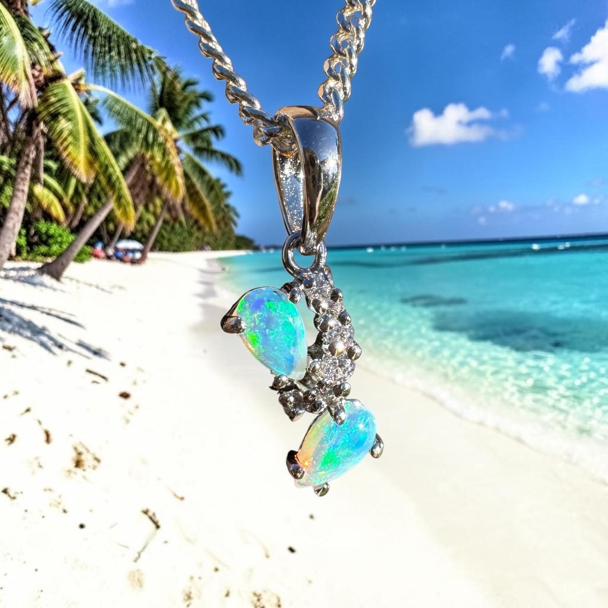 0.4ct Coober Pedy Crystal Opal Pendant Necklace ~ 'Franklin Rapid' | 925 Sterling Silver | Solid Australian Opal