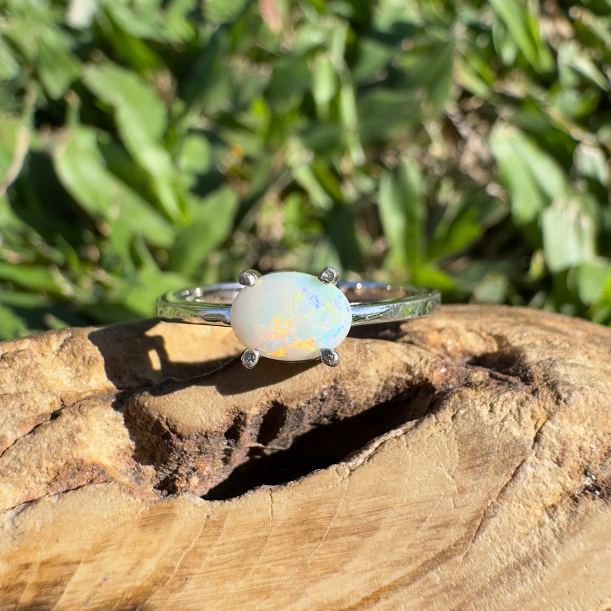 0.4ct Coober Pedy Opal Ring ~ 'Rottnest Sunset' | 925 Sterling Silver | Solid Australian Opal