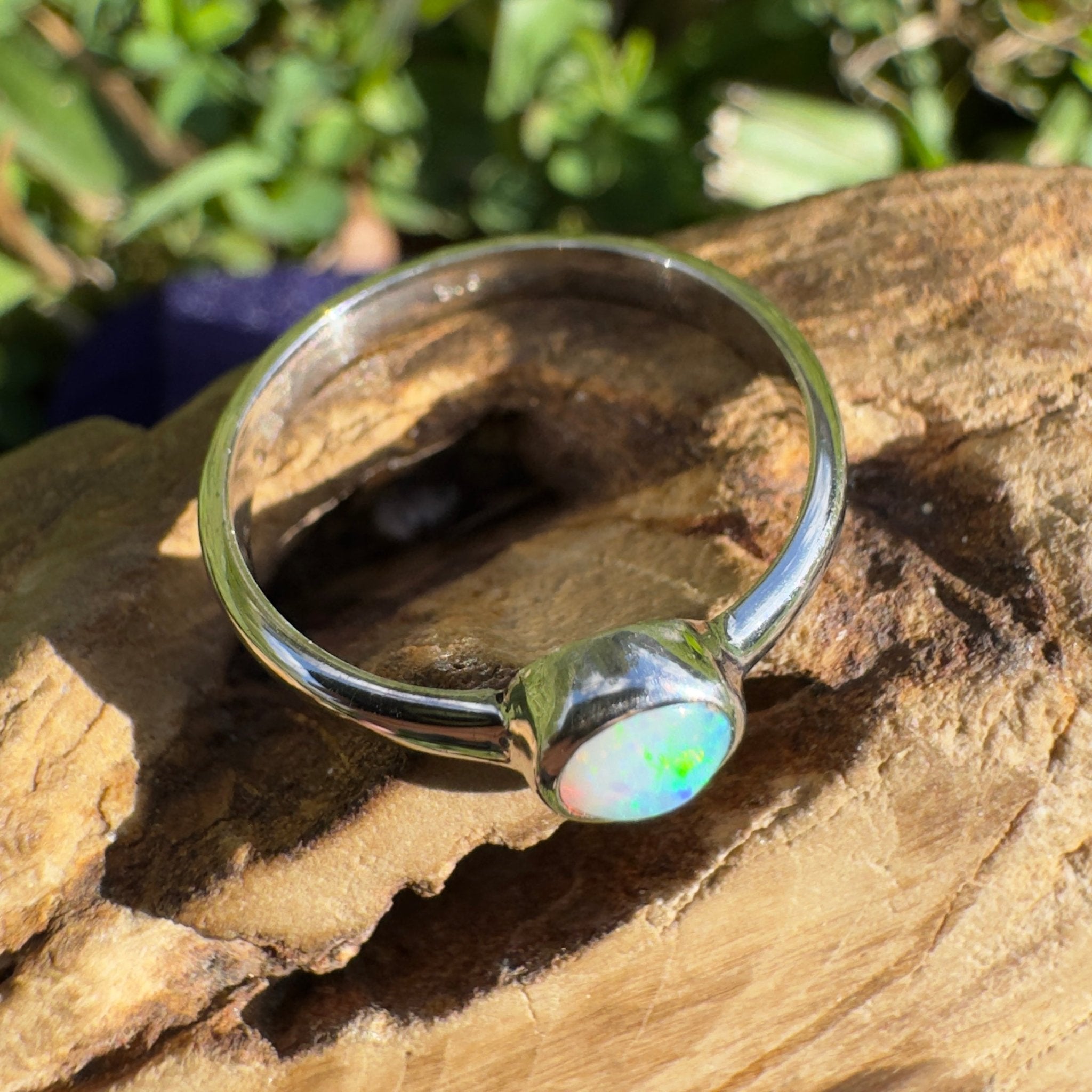 0.4ct Lightning Ridge Opal Ring ~ 'Fitzgerald Coast Shimmer' | 925 Sterling Silver | Solid Australian Opal
