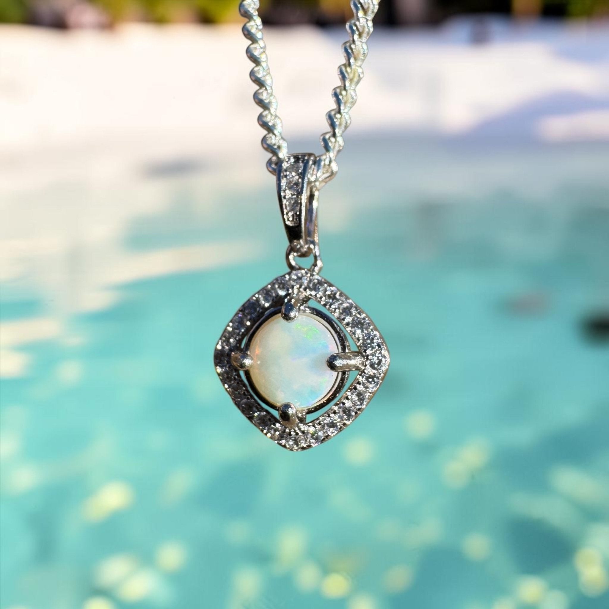 0.5ct Coober Pedy Opal Pendant Necklace ~ 'Mataranka Whisper' | 925 Sterling Silver | Solid Australian Opal