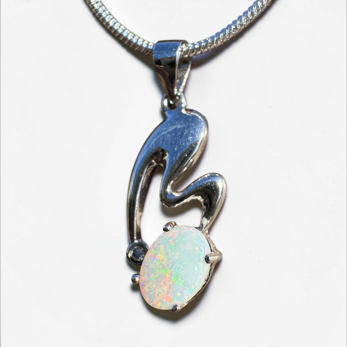 0.5ct Coober Pedy Opal Pendant Necklace ~ 'Thargomindah Glow' | 925 Sterling Silver | Solid Australian Opal