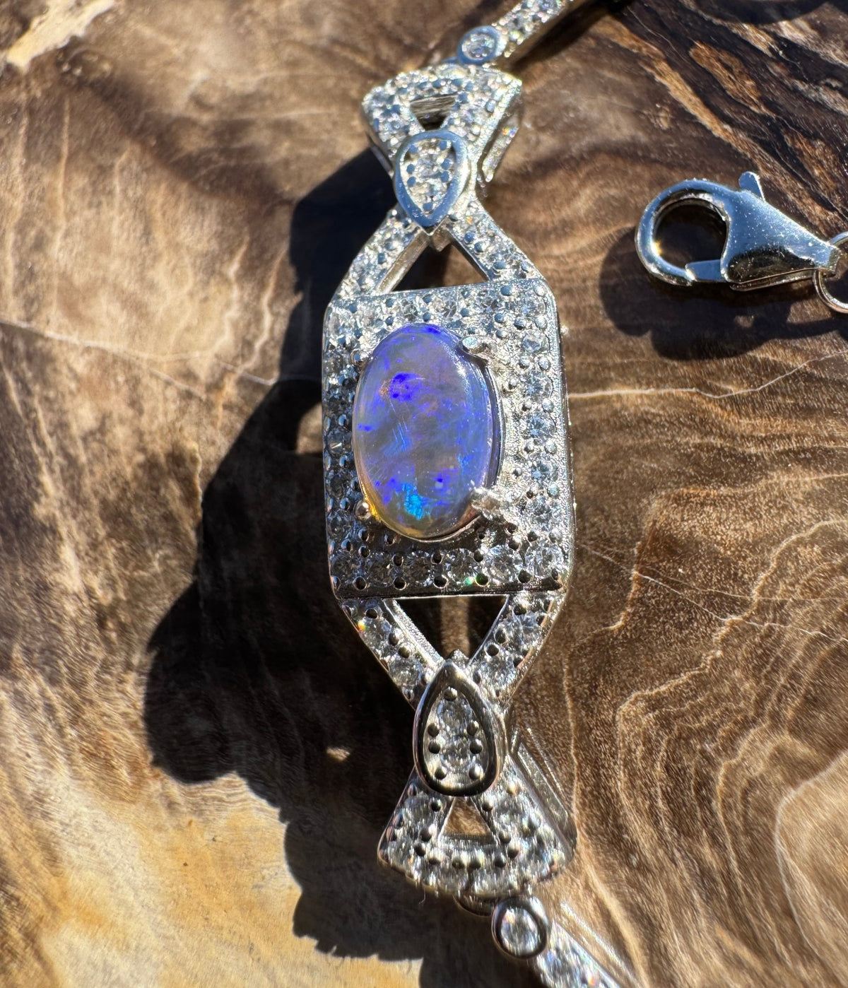 0.5ct Lightning Ridge Opal Bracelet ~ 'Beltana Tide' | 925 Sterling Silver | Solid Australian Opal