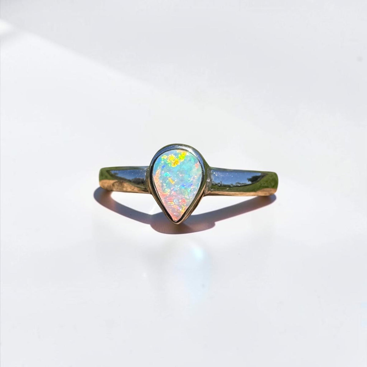 0.5ct Lightning Ridge Opal Ring ~ 'Cann River Blue' | 925 Sterling Silver | Solid Australian Opal