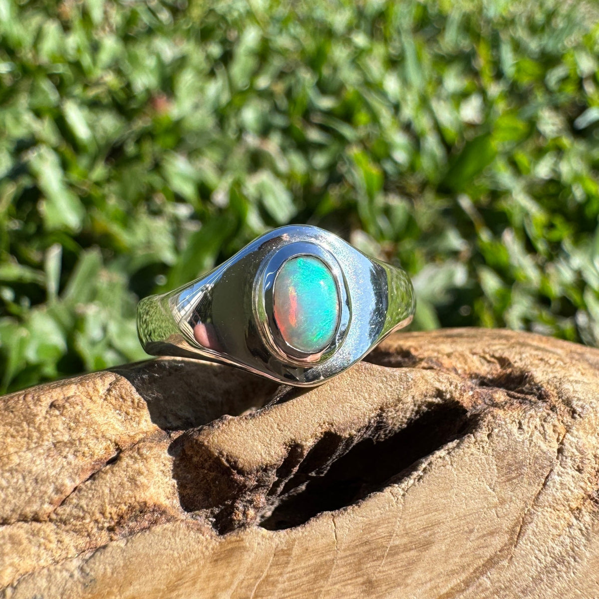 0.5ct Lightning Ridge Opal Ring ~ 'Coonawarra Harvest' | 925 Sterling Silver | Solid Australian Opal