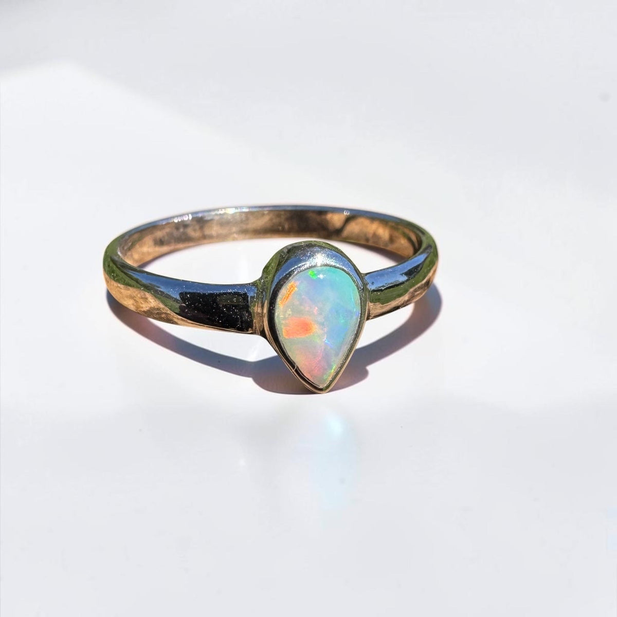 0.5ct Lightning Ridge Opal Ring ~ 'Licola Firelight' | 925 Sterling Silver | Solid Australian Opal