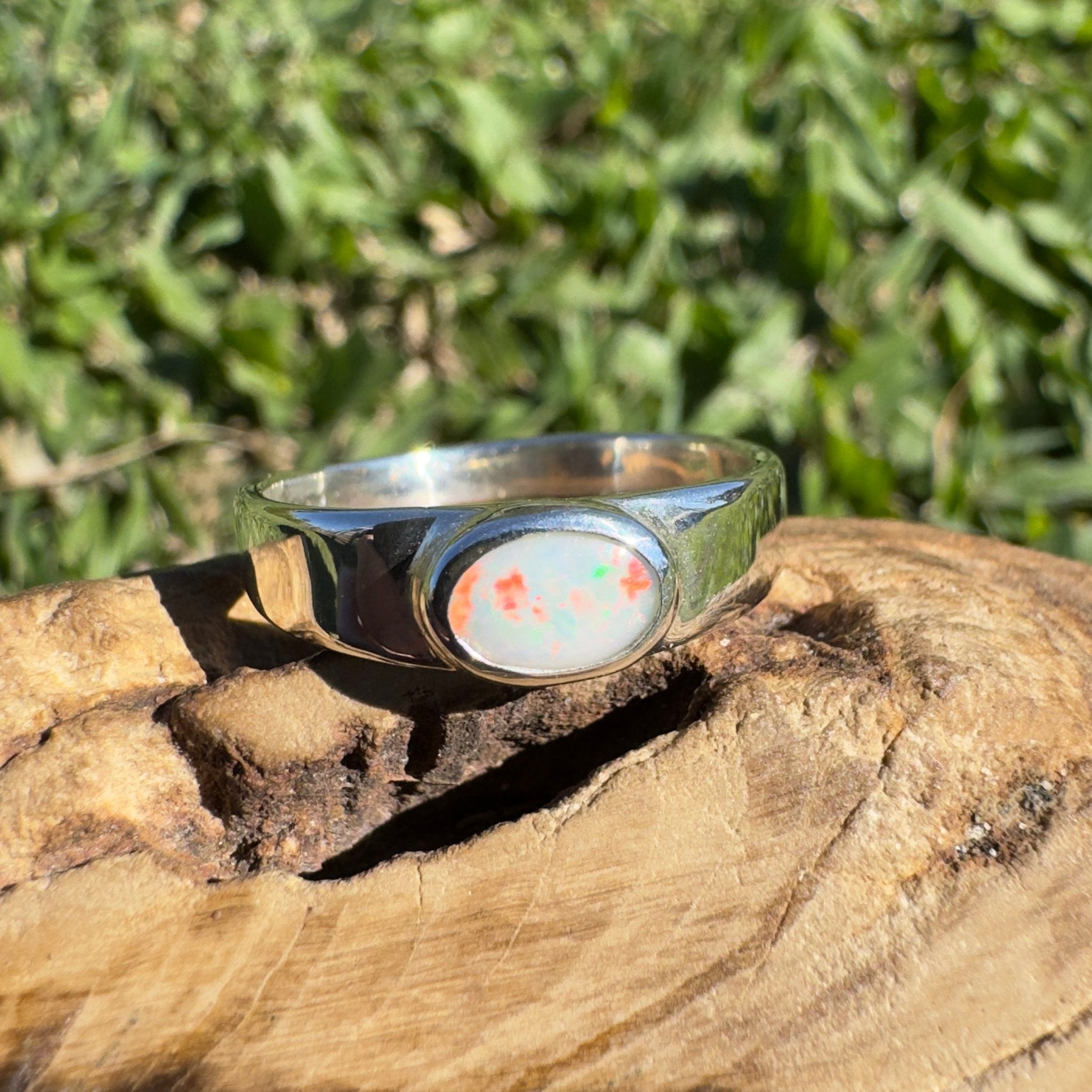 0.5ct Mintabie Opal Ring ~ 'Sunset Dreaming' | 925 Sterling Silver | Solid Australian Opal