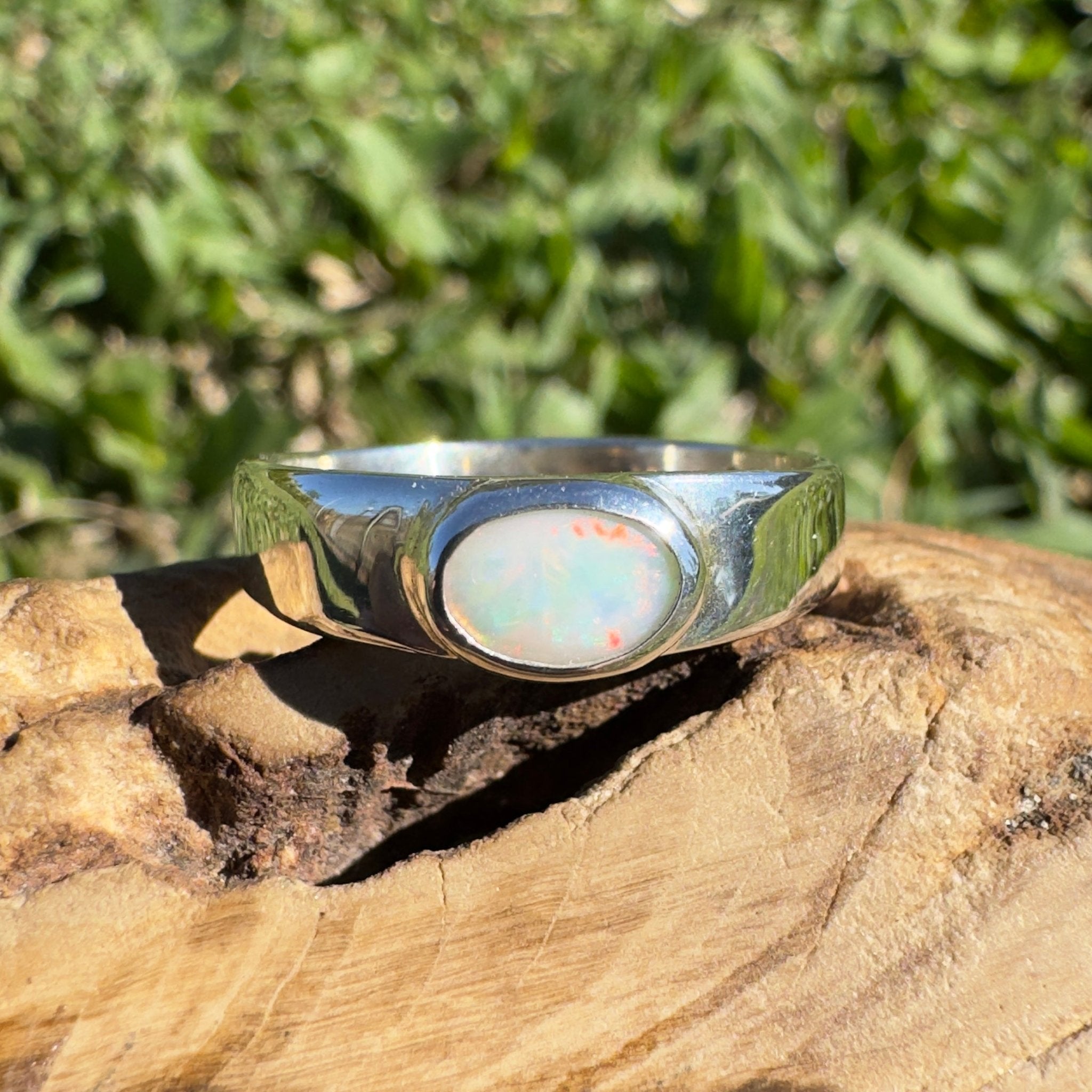 0.5ct Mintabie Opal Ring ~ 'Sunset Dreaming' | 925 Sterling Silver | Solid Australian Opal