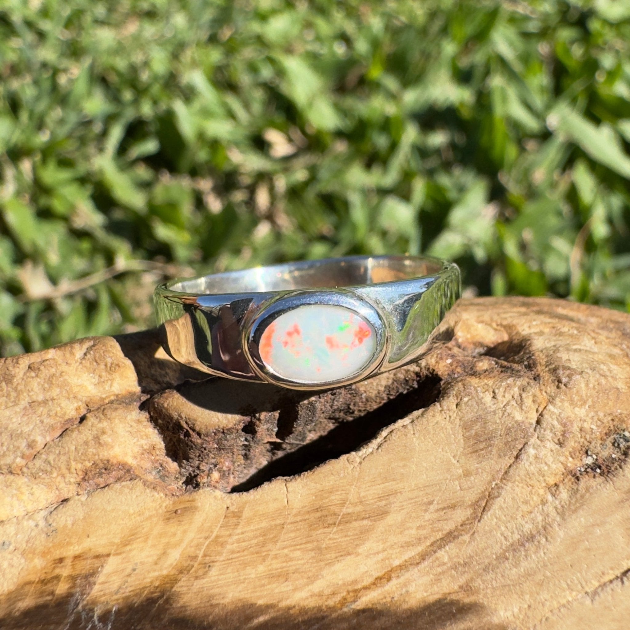 0.5ct Mintabie Opal Ring ~ 'Sunset Dreaming' | 925 Sterling Silver | Solid Australian Opal