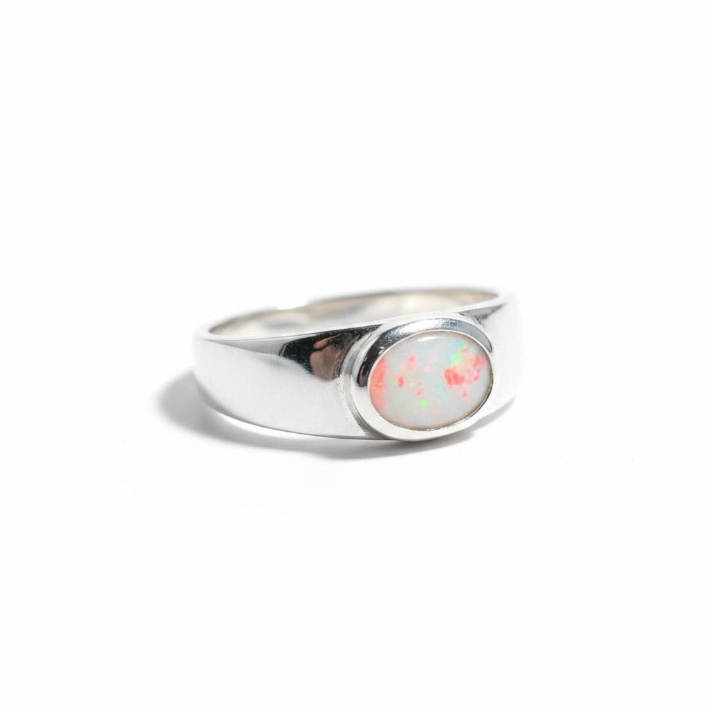 0.5ct Mintabie Opal Ring ~ 'Sunset Dreaming' | 925 Sterling Silver | Solid Australian Opal