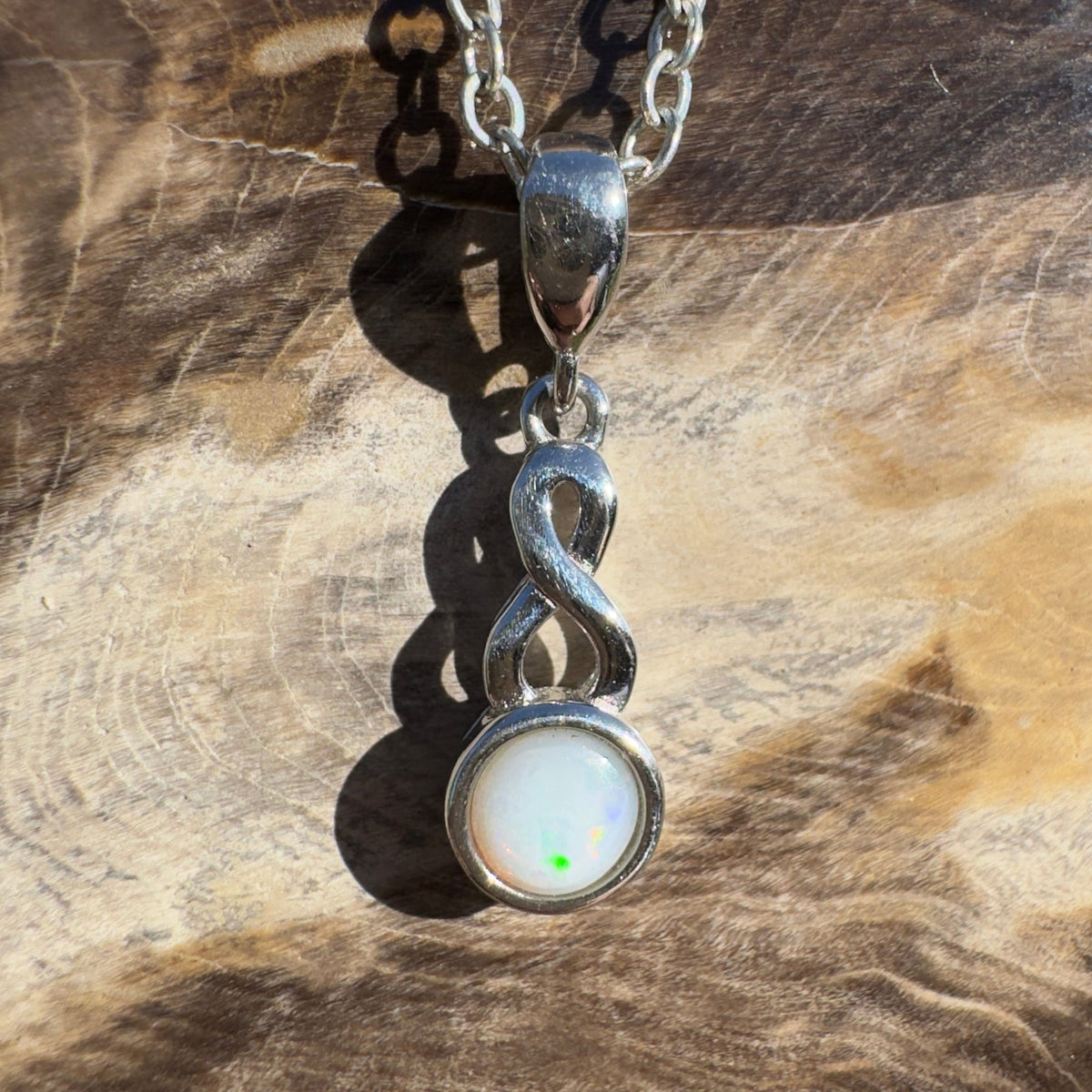 0.5ct Solid Lightning Ridge Opal Pendant Necklace ~ 'Barwon River Drift' | 925 Sterling Silver | Solid Australian Opal