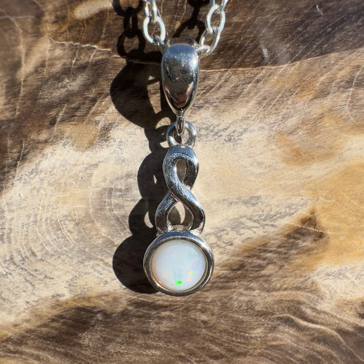 0.5ct Solid Lightning Ridge Opal Pendant Necklace ~ 'Barwon River Drift' | 925 Sterling Silver | Solid Australian Opal