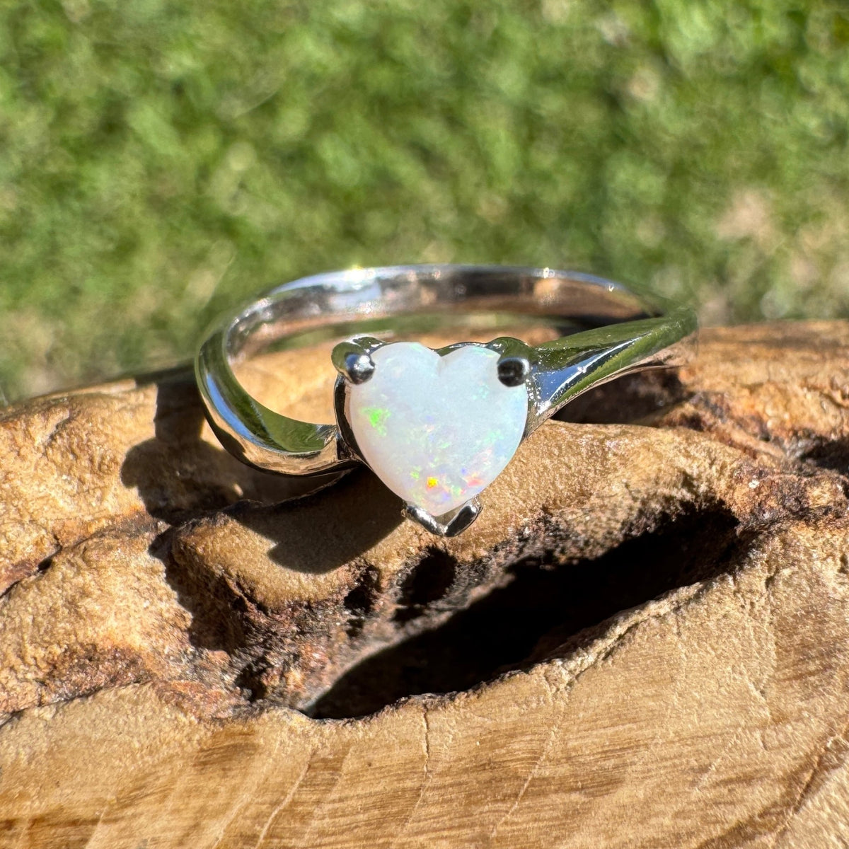 0.6ct Coober Pedy Opal Ring ~ 'Strahan Glow' | 925 Sterling Silver | Solid Australian Opal