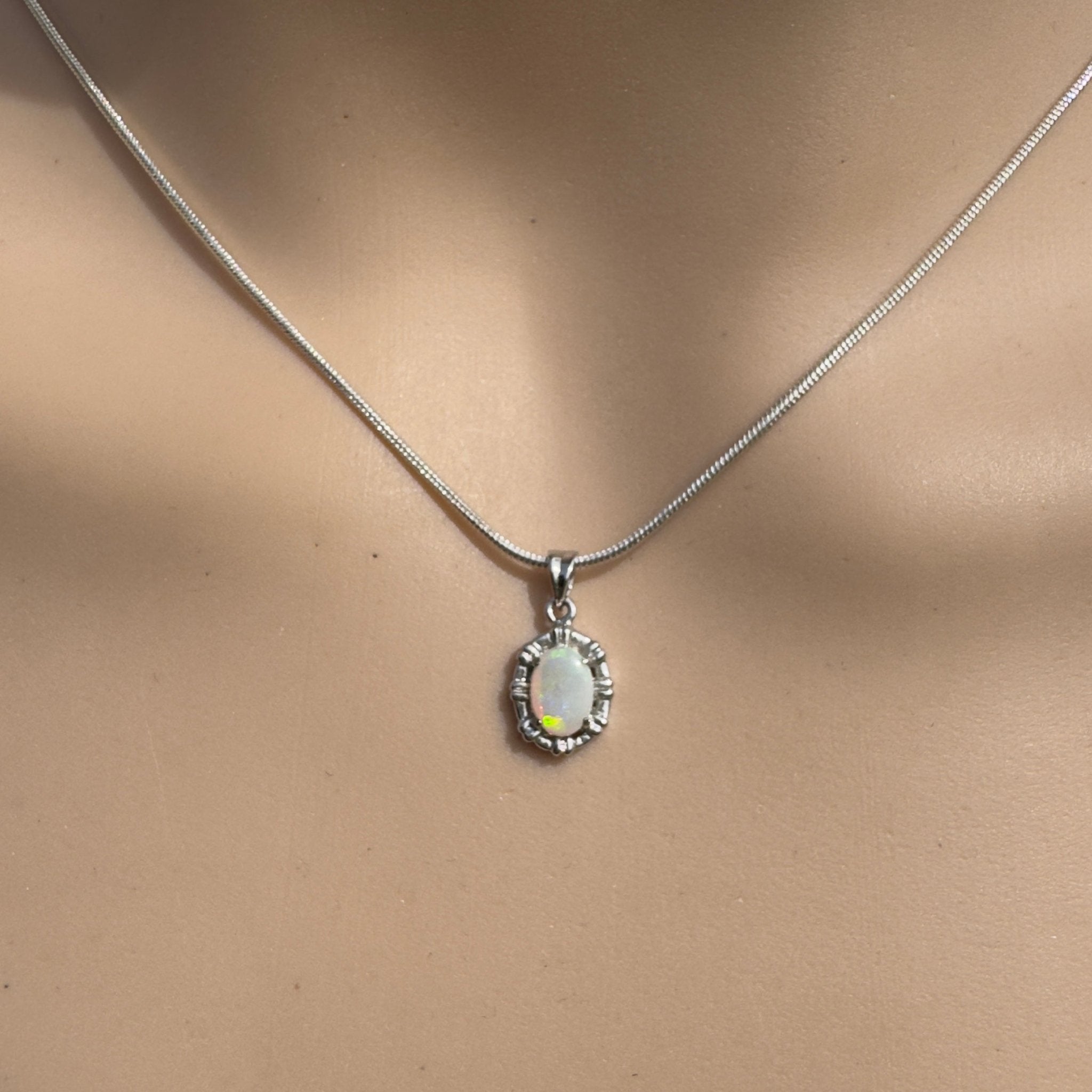 0.6ct Lightning Ridge Opal Pendant Necklace ~ 'Wilson’s Prom Glowline' | 925 Sterling Silver | Solid Australian Opal