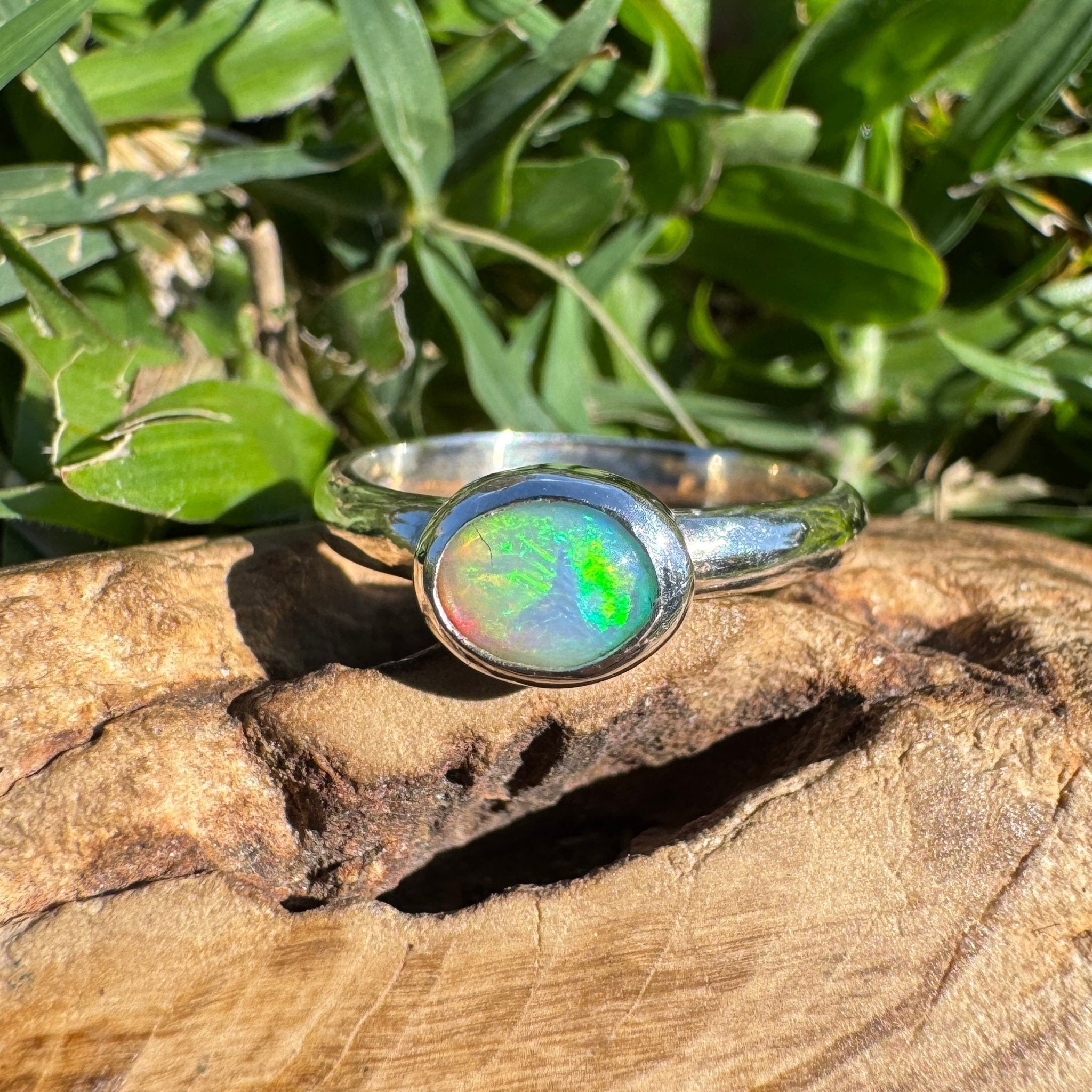 0.6ct Lightning Ridge Opal Ring ~ 'Lord Howe Shallows' | 925 Sterling Silver | Solid Australian Opal