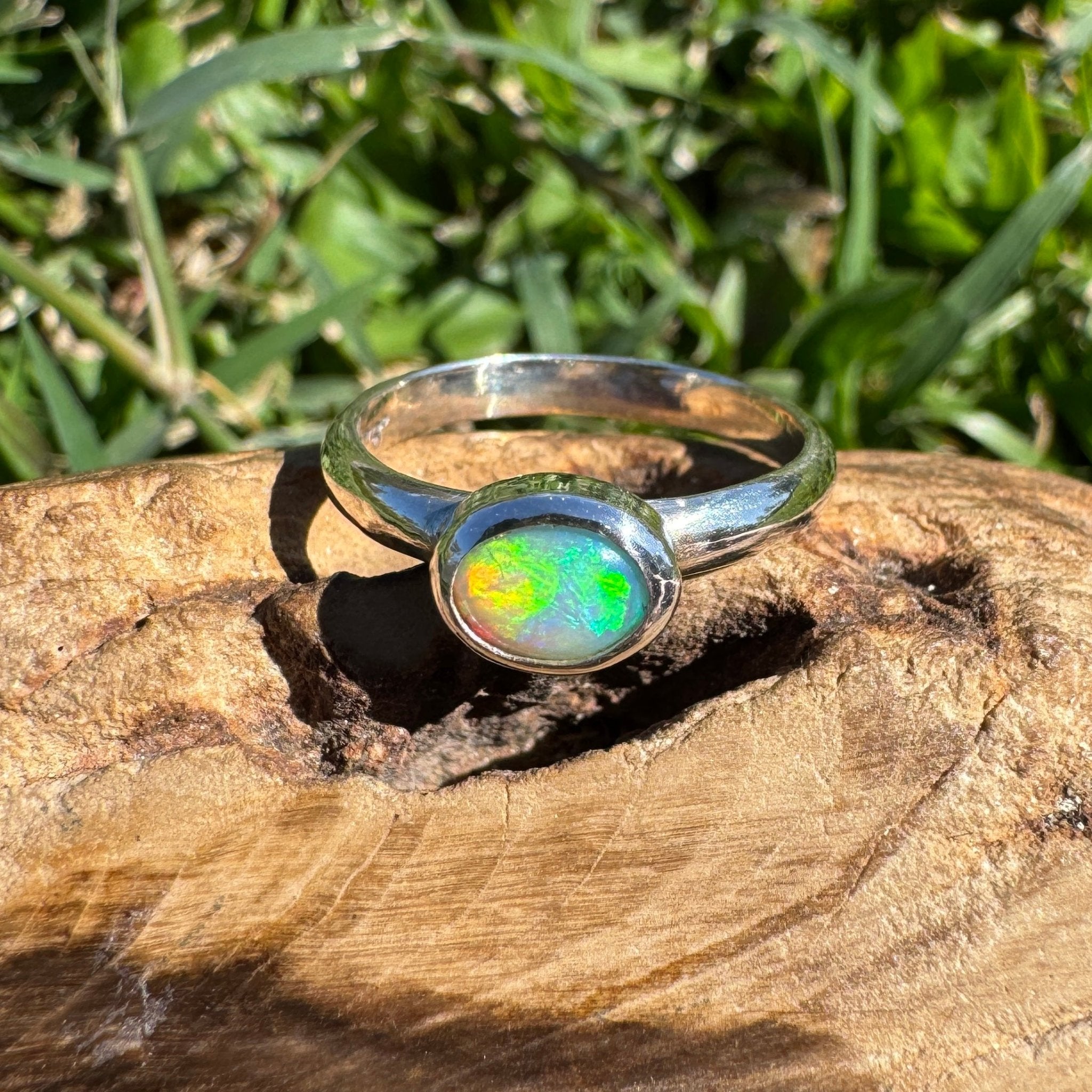 0.6ct Lightning Ridge Opal Ring ~ 'Lord Howe Shallows' | 925 Sterling Silver | Solid Australian Opal