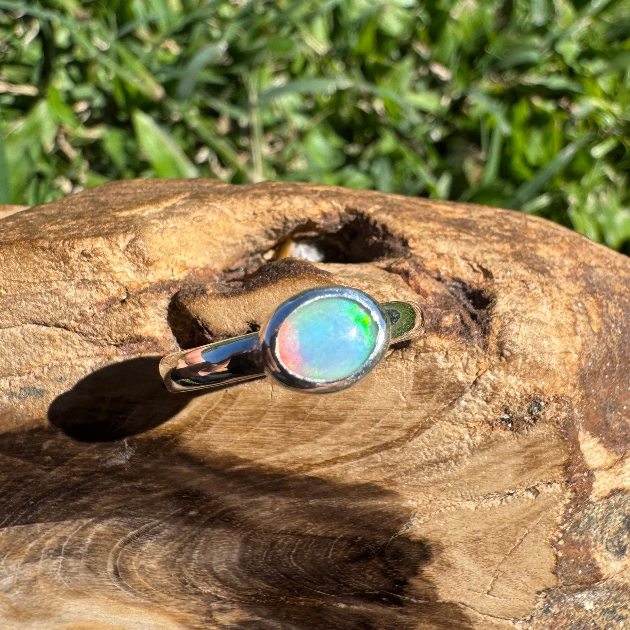 0.6ct Lightning Ridge Opal Ring ~ 'Lord Howe Shallows' | 925 Sterling Silver | Solid Australian Opal