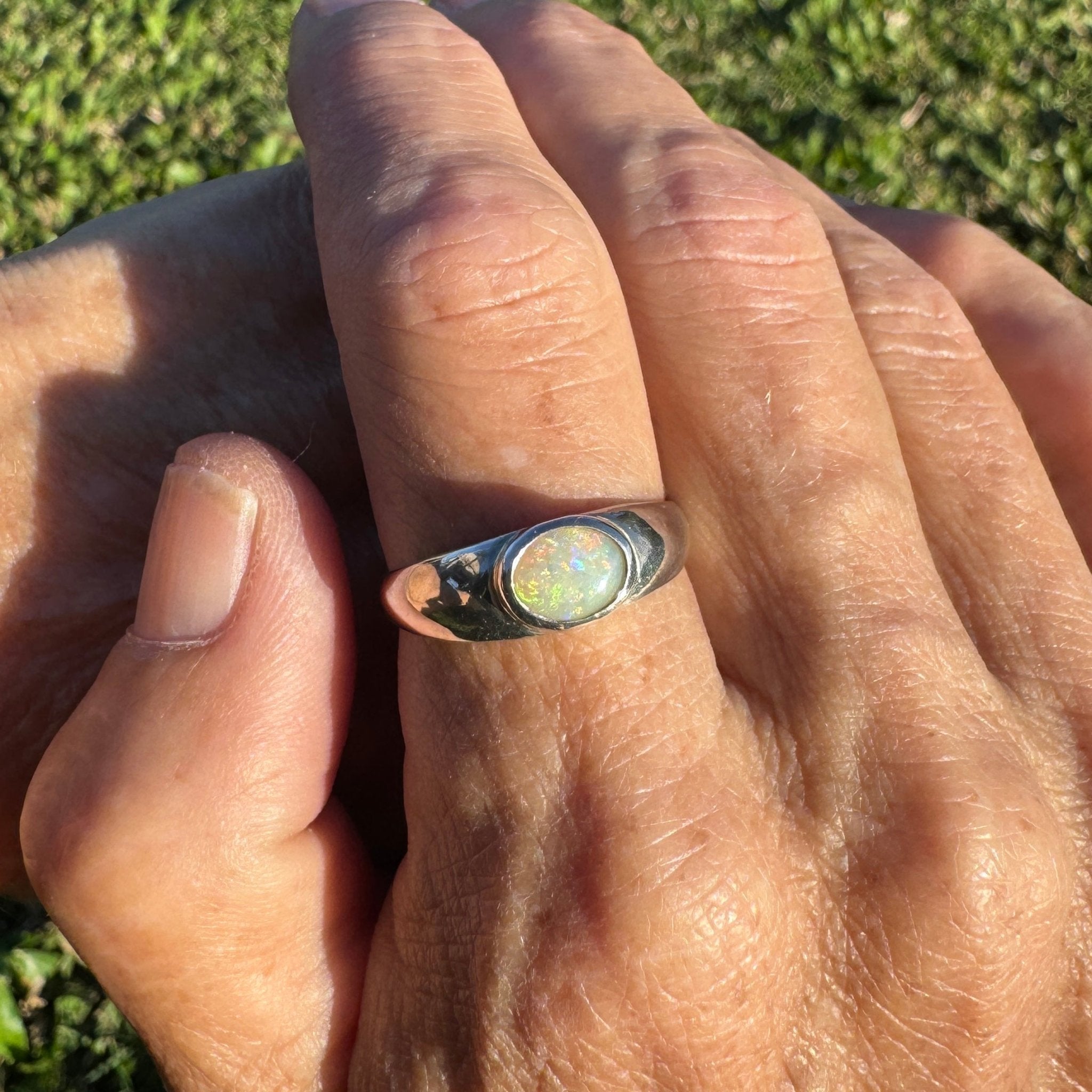 0.6ct Lightning Ridge Opal Ring ~ 'Mindil Memories' | 925 Sterling Silver | Solid Australian Opal