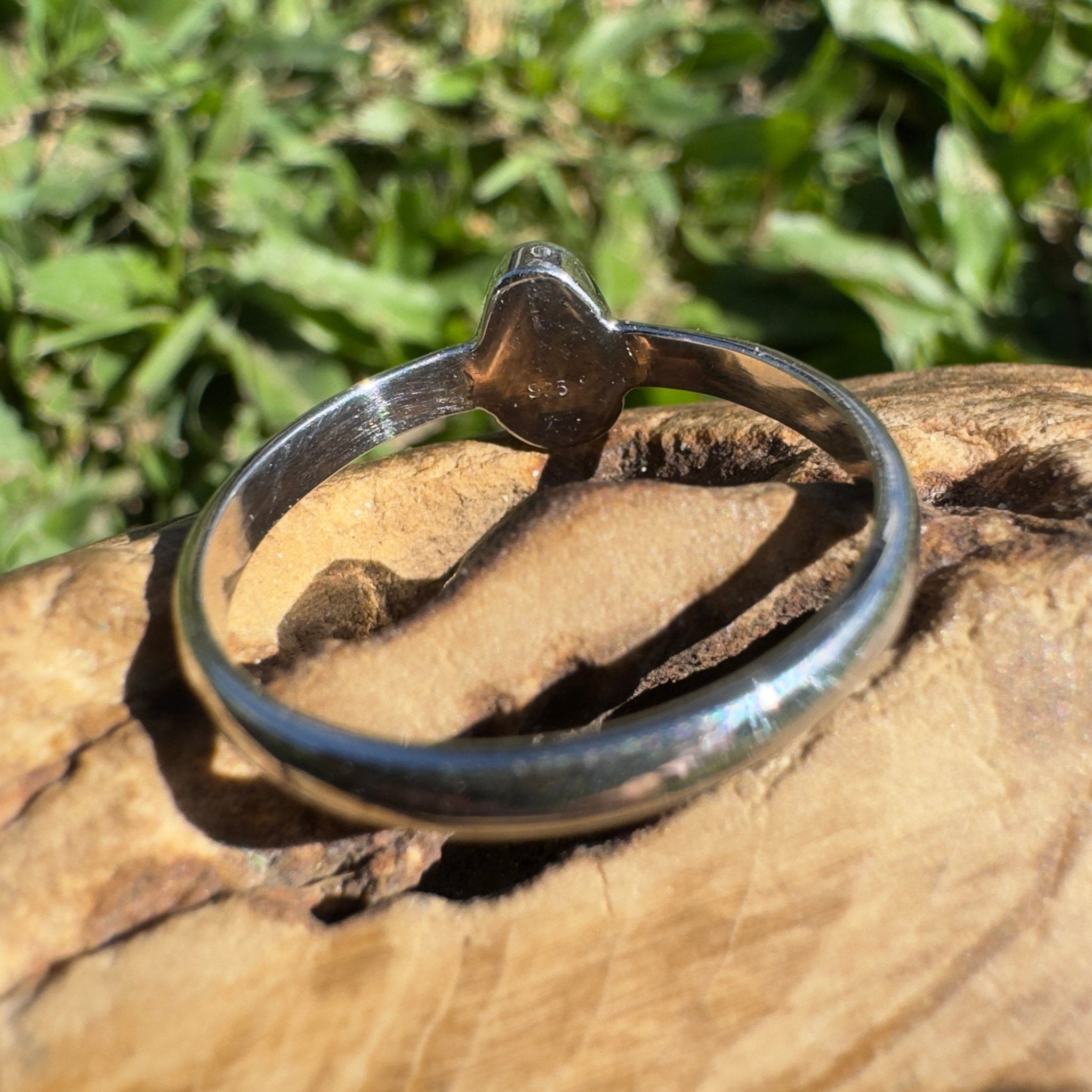 0.6ct Lightning Ridge Opal Ring ~ 'Nullarbor Aurora' | 925 Sterling Silver | Solid Australian Opal